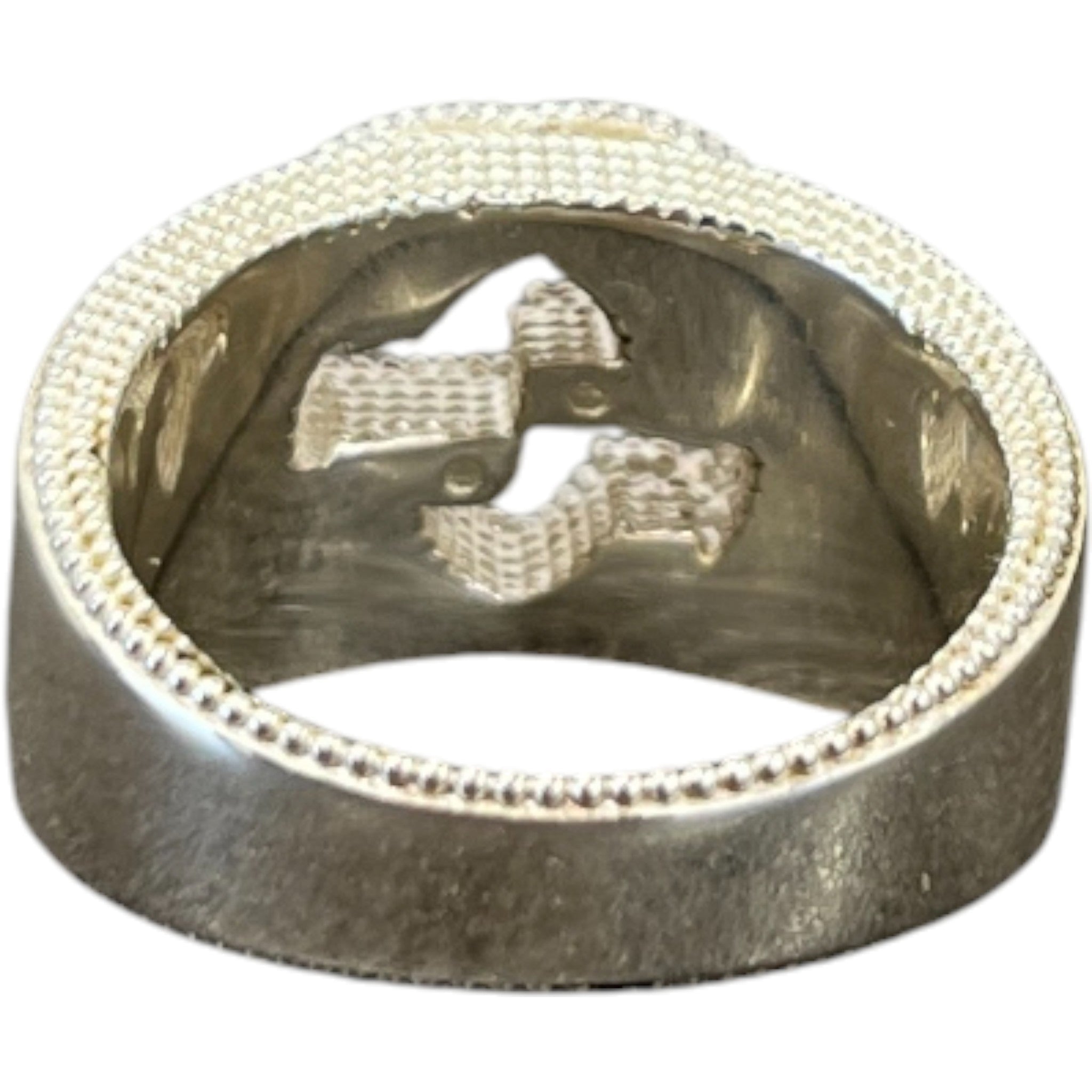 Men's Interlocking G Ring Silver