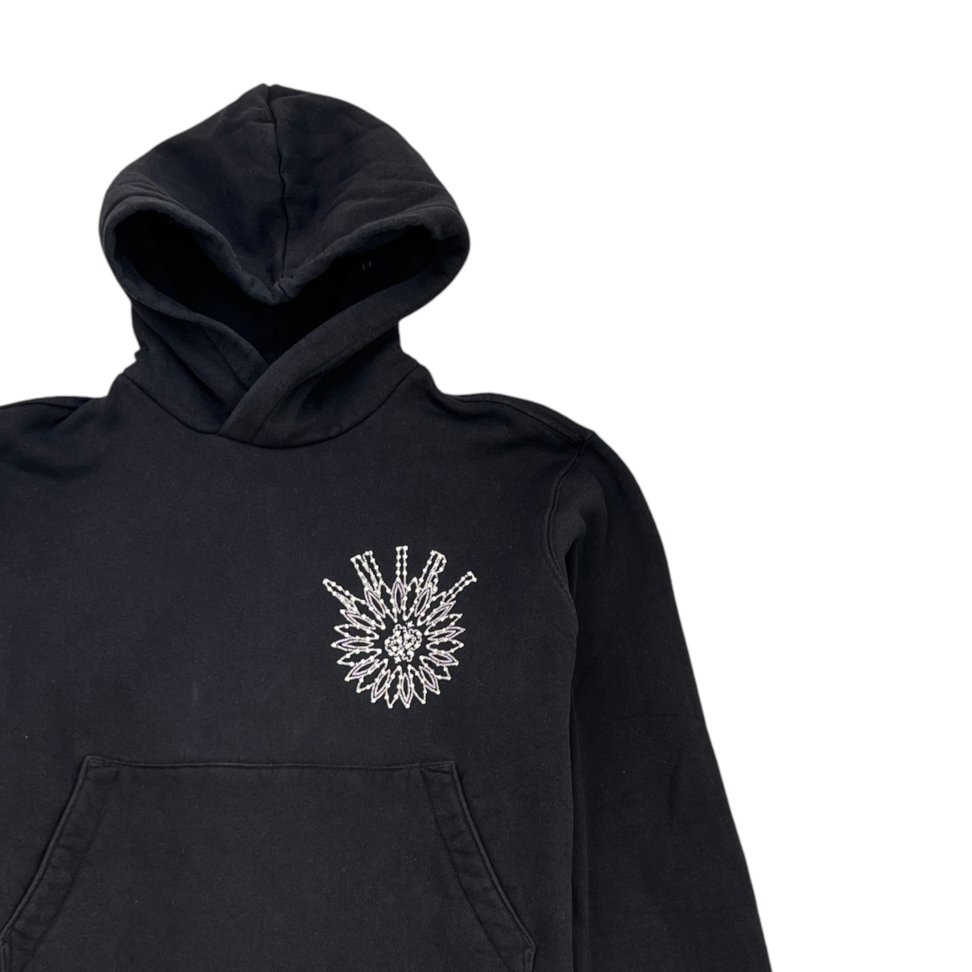 Men's Rhinestone Embellished Hoodie Black Size M