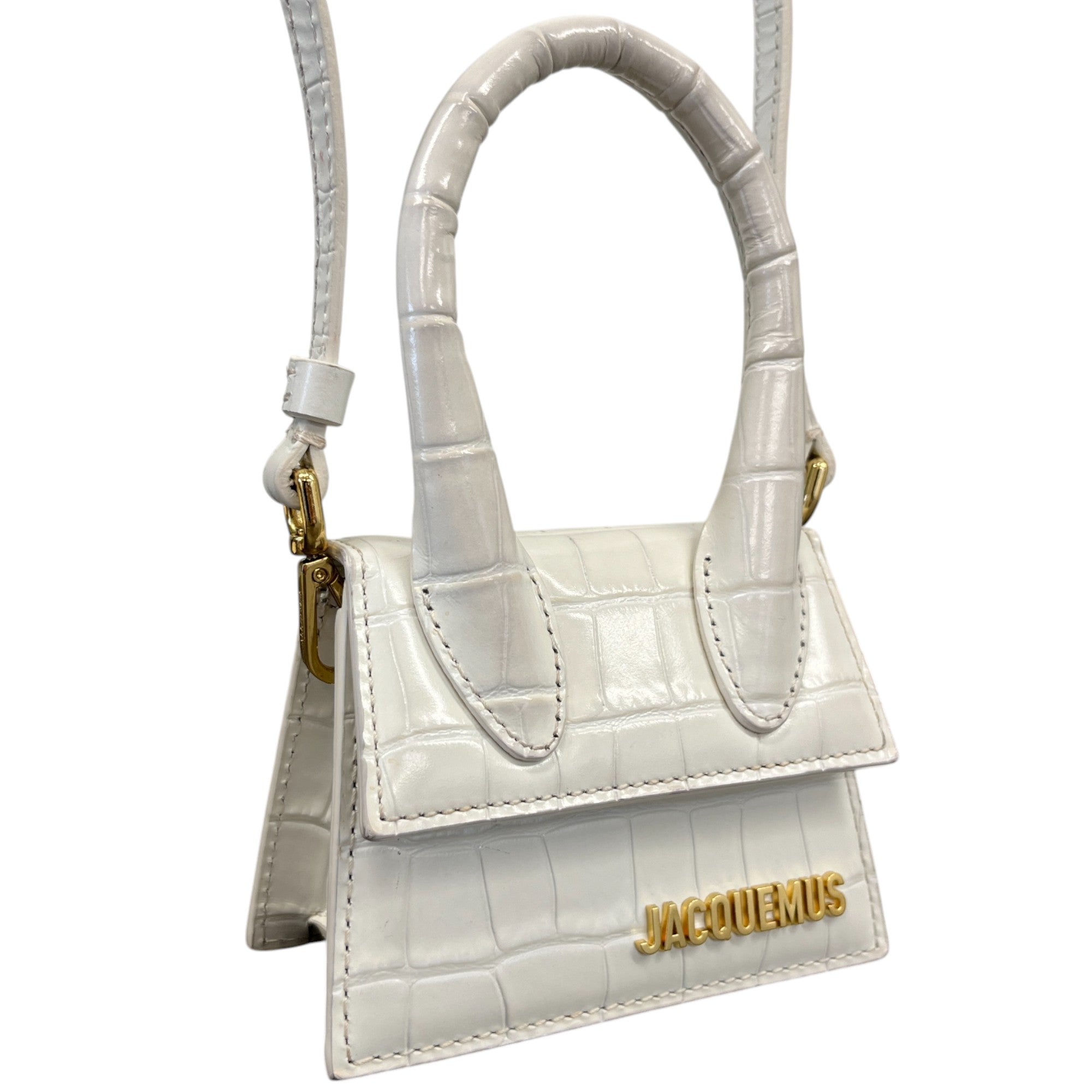 Women's Mini Reptile Le Chequito Handbag White