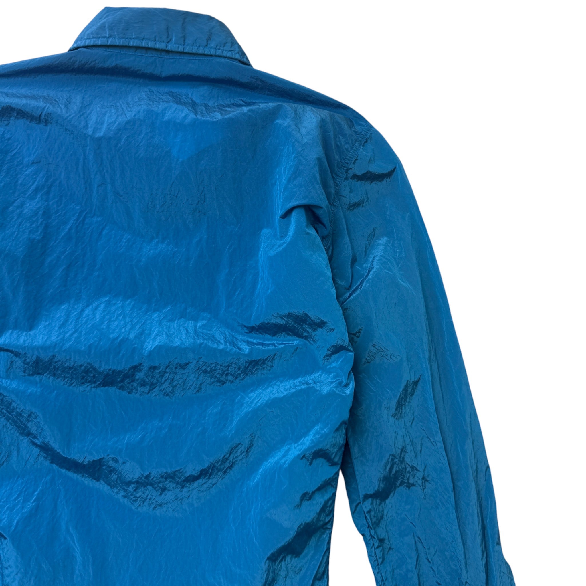 Men's Applique Logo OverShirt Blue Size M