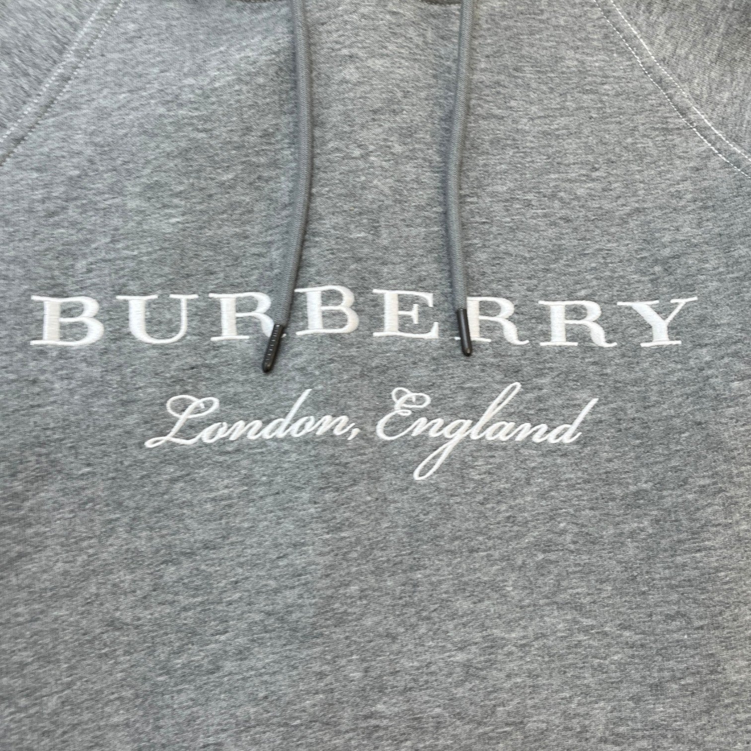 Men's Embroidered Logo Hoodie Grey Size M