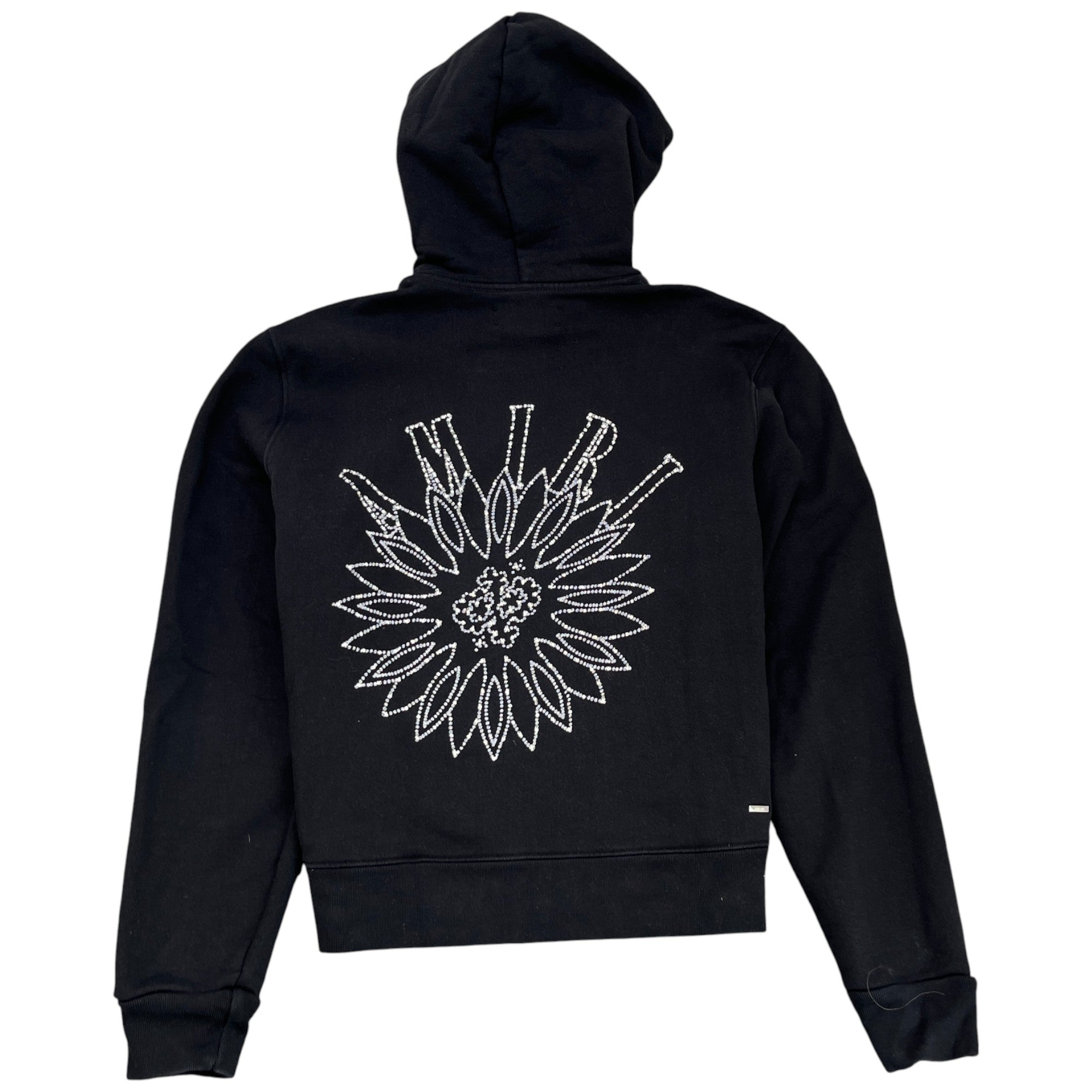 Men's Rhinestone Embellished Hoodie Black Size M