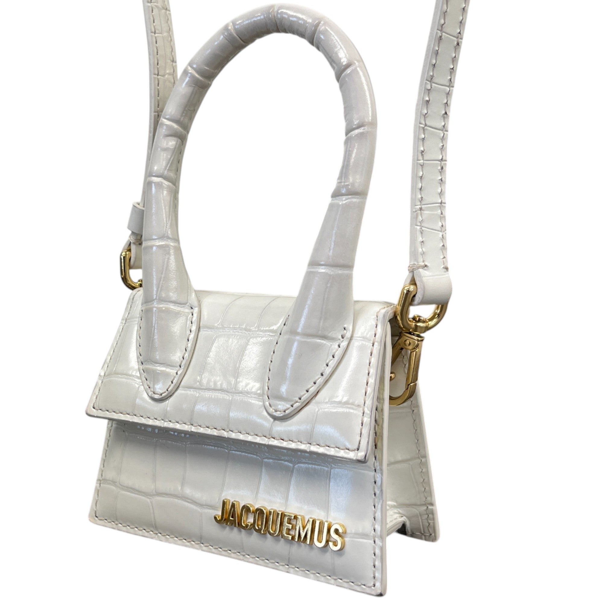 Women's Mini Reptile Le Chequito Handbag White