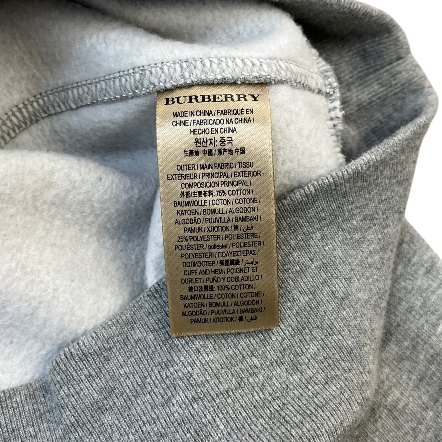 Men's Embroidered Logo Hoodie Grey Size M