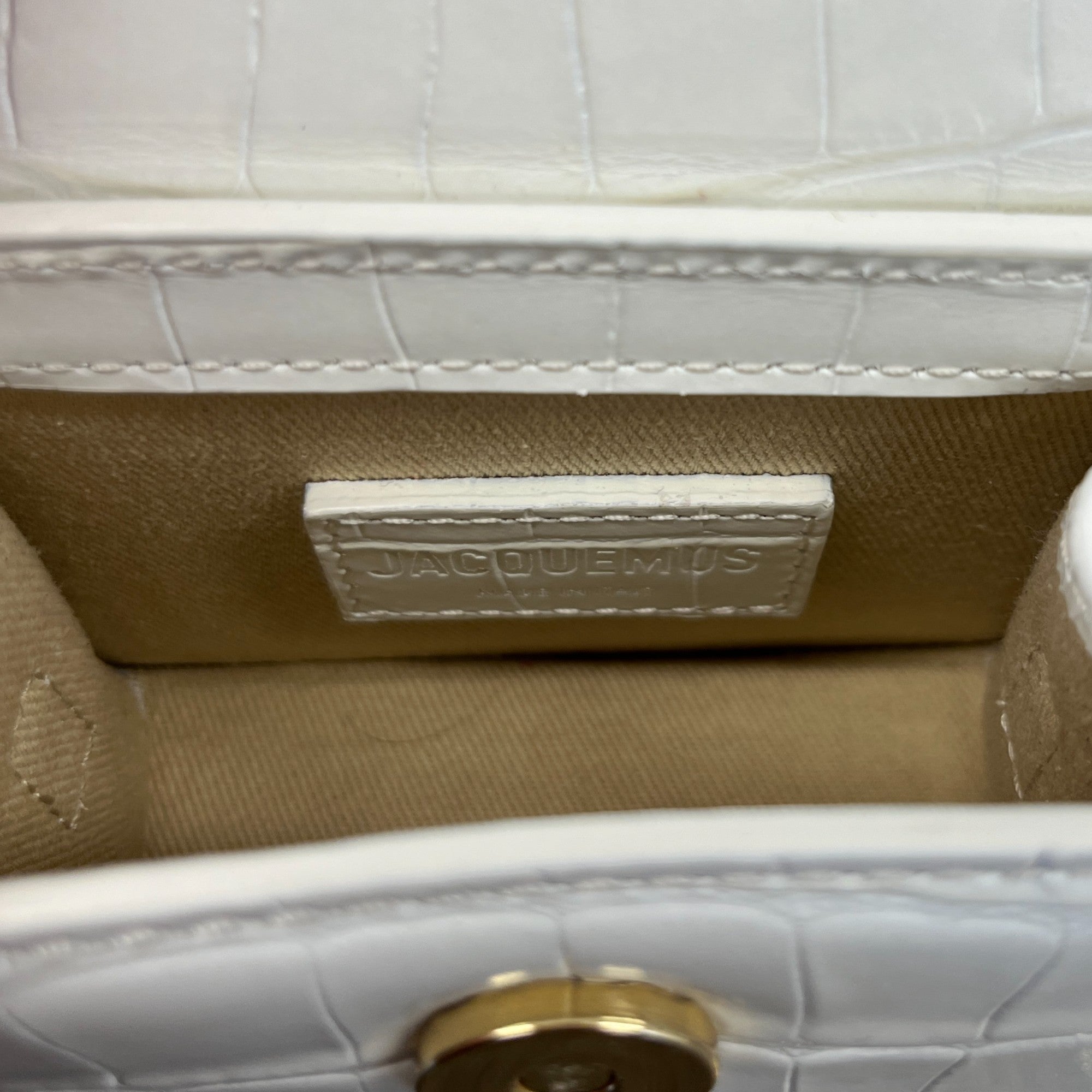 Women's Mini Reptile Le Chequito Handbag White