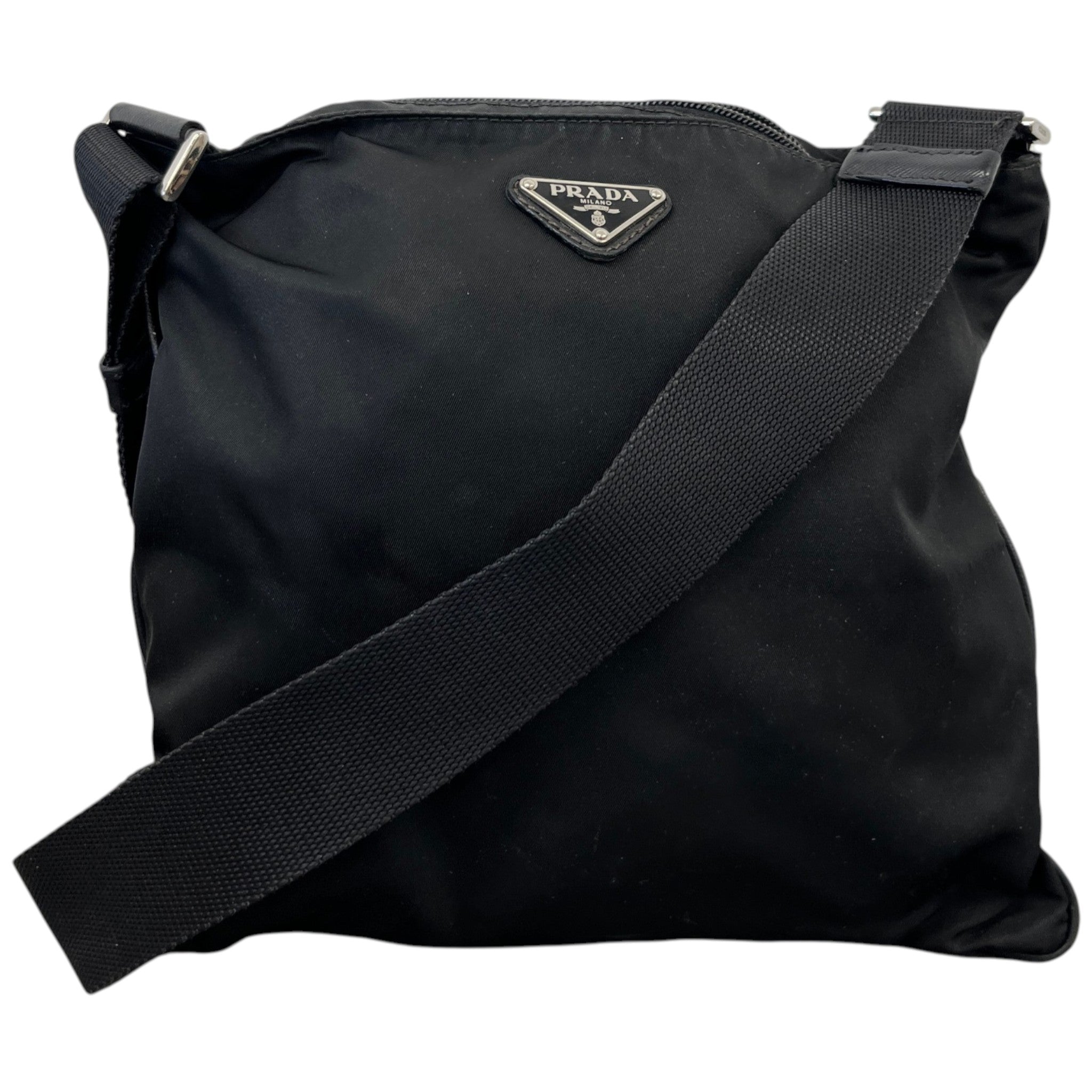 Men's Plaque Logo Messenger Bag Black
