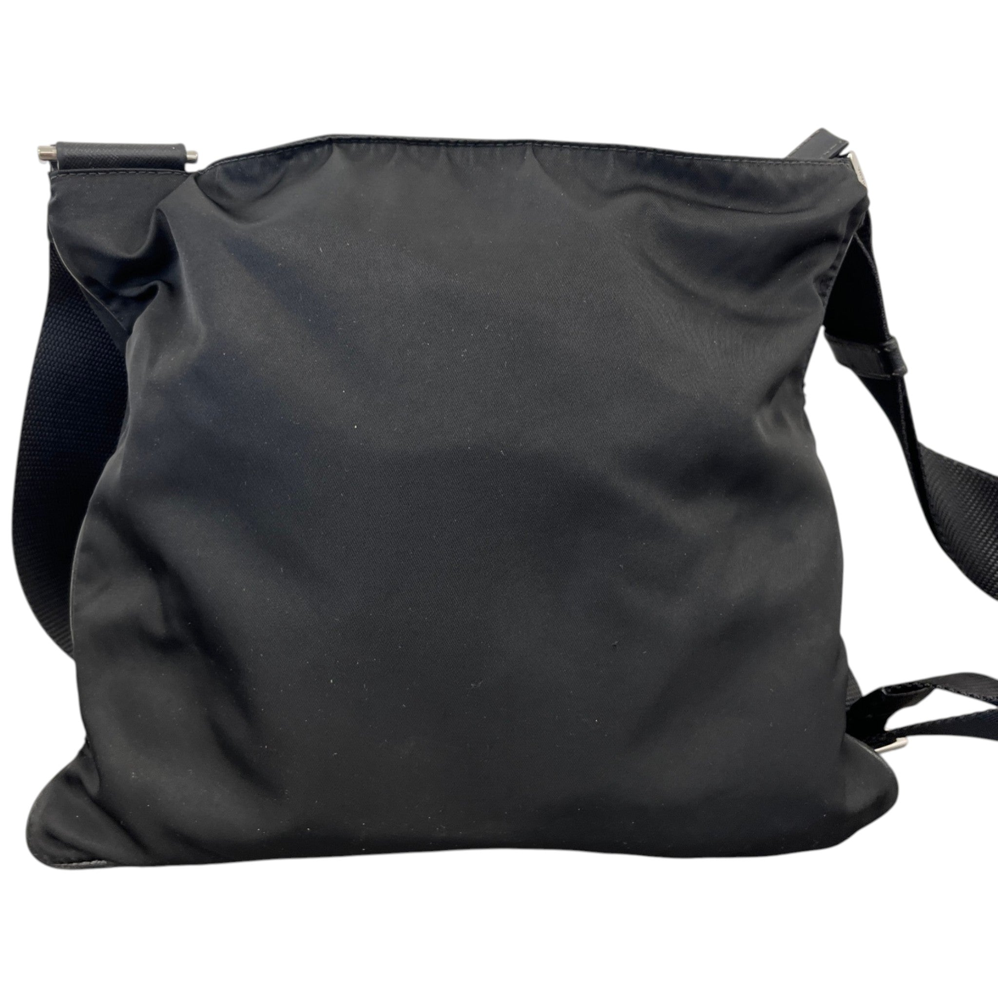Men's Plaque Logo Messenger Bag Black