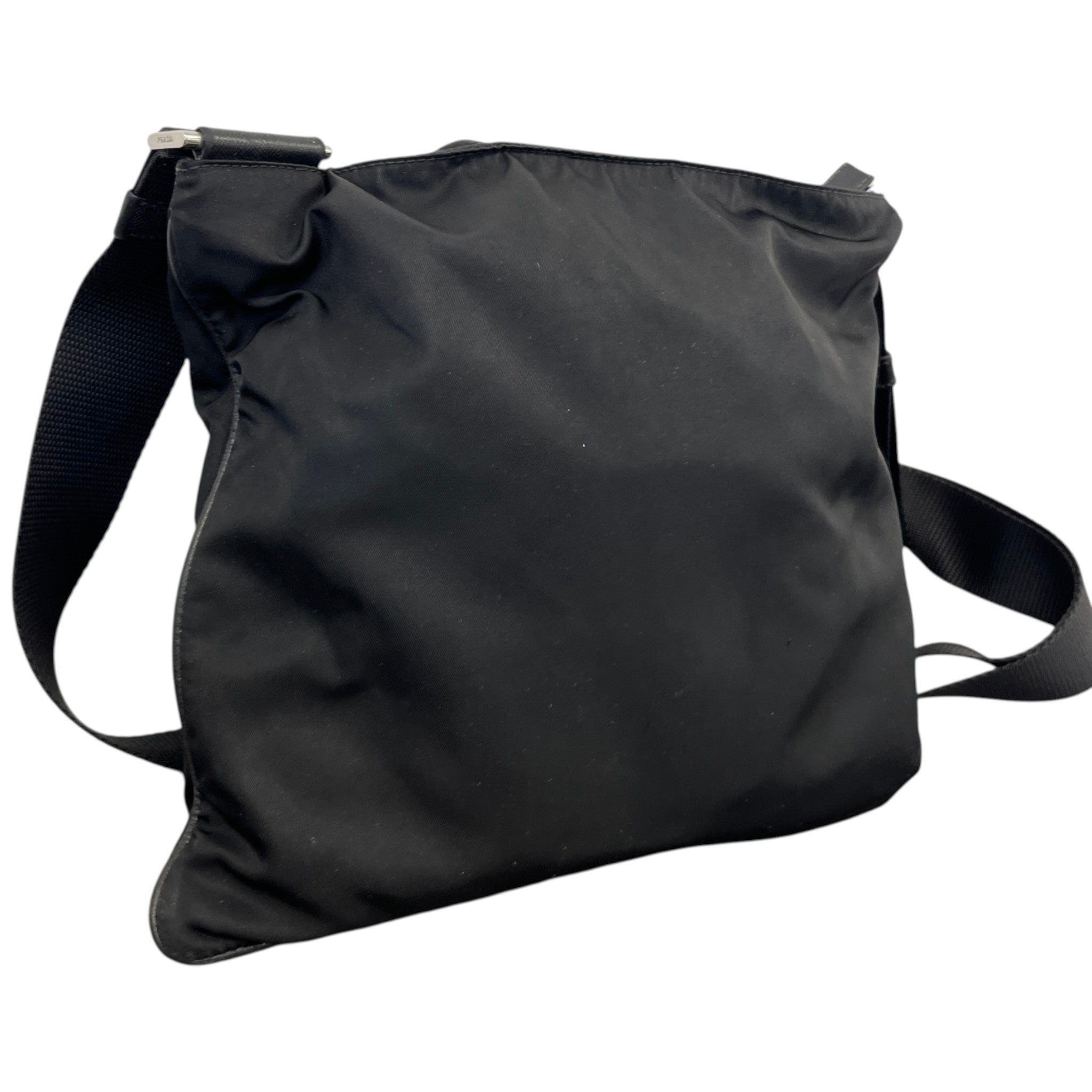 Men's Plaque Logo Messenger Bag Black