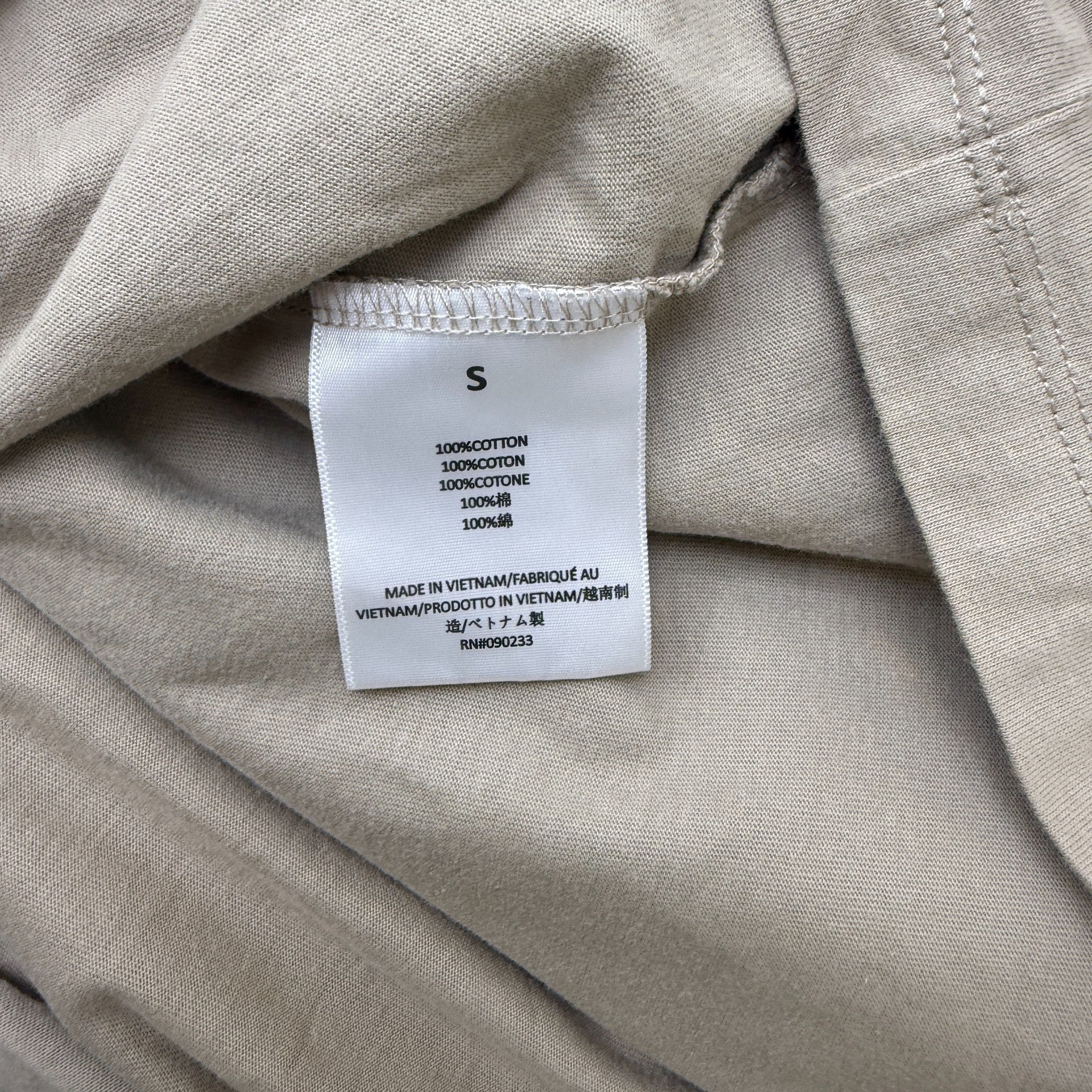 Men's Logo Patch T-Shirt Tan Size S