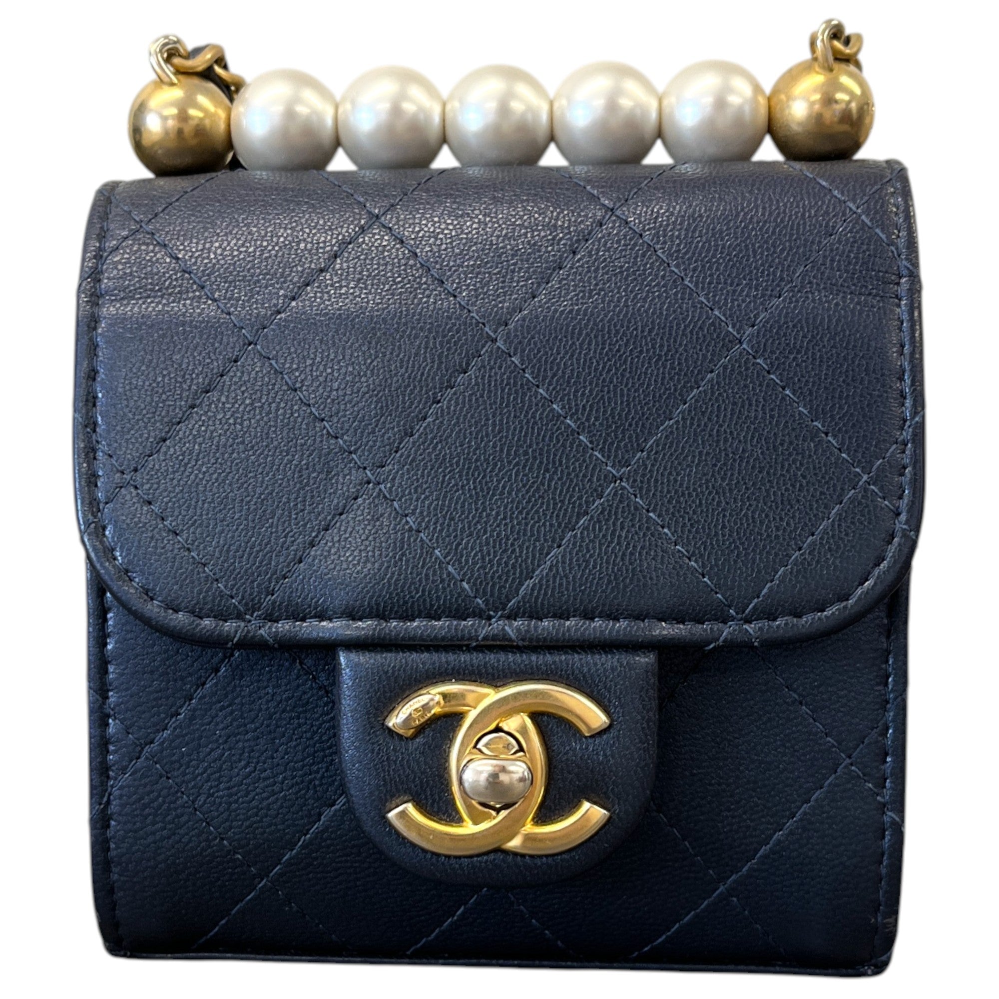Women's Mini Cc Chic Pearl Crossbody Bag Navy