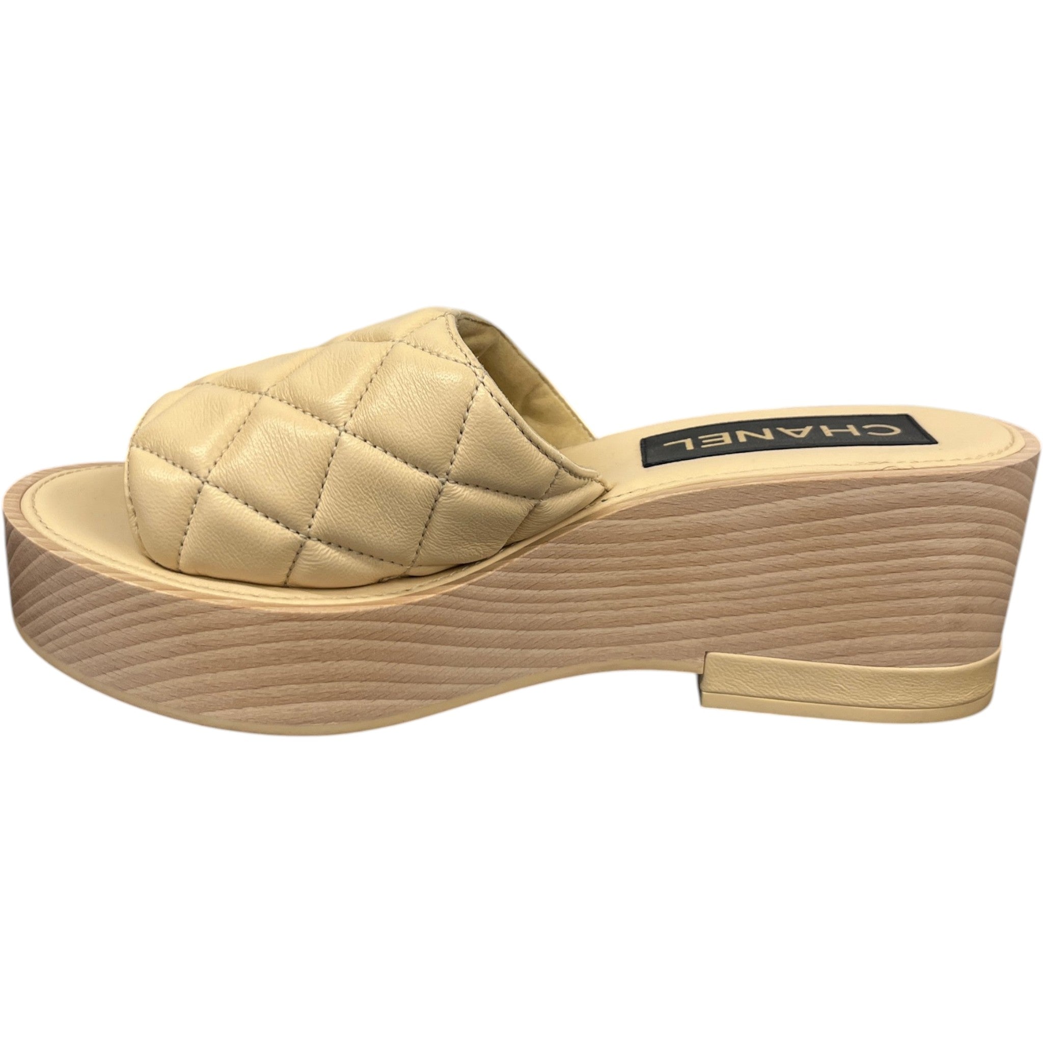 Women's Wedge Mules Tan Size EU 38 / UK 5