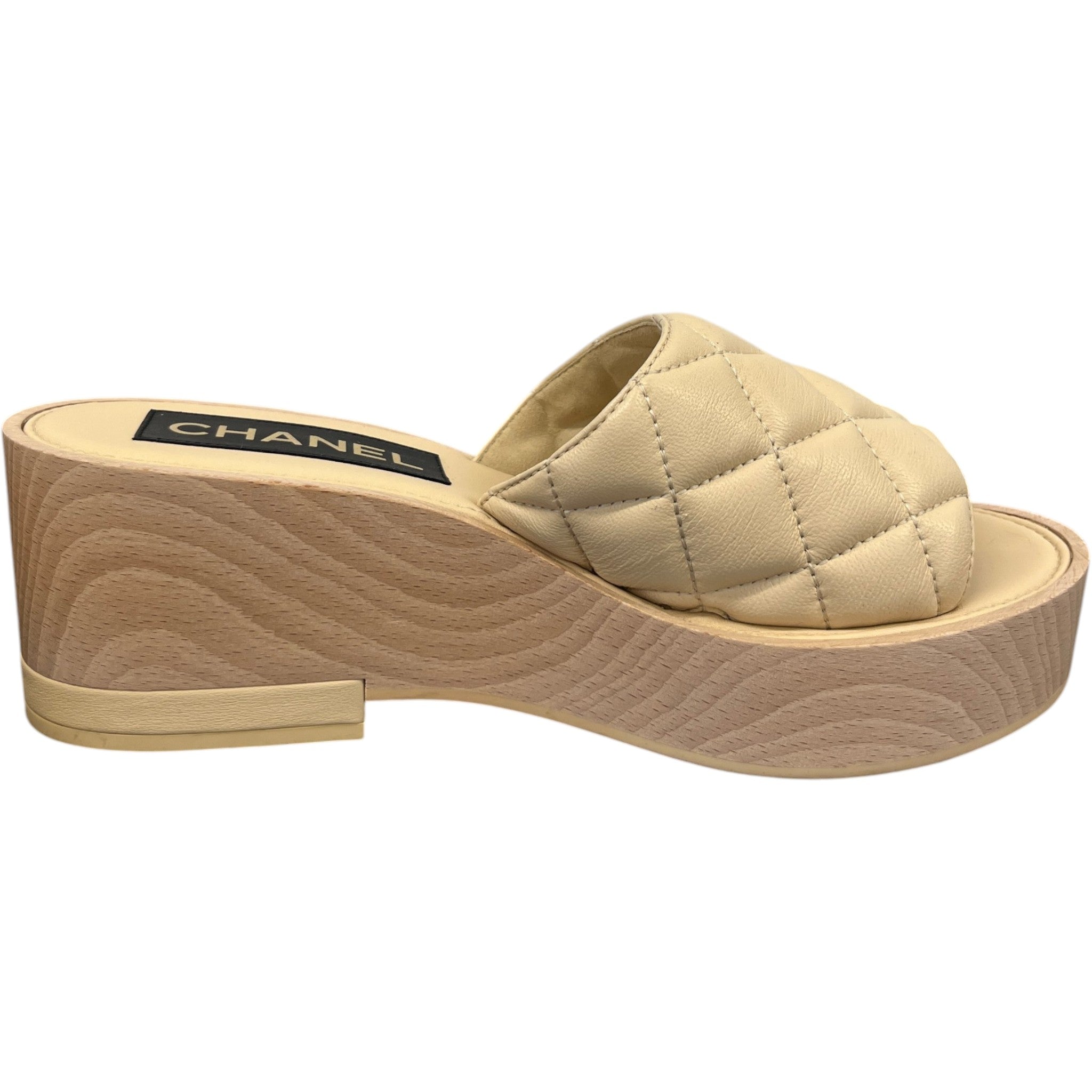 Women's Wedge Mules Tan Size EU 38 / UK 5