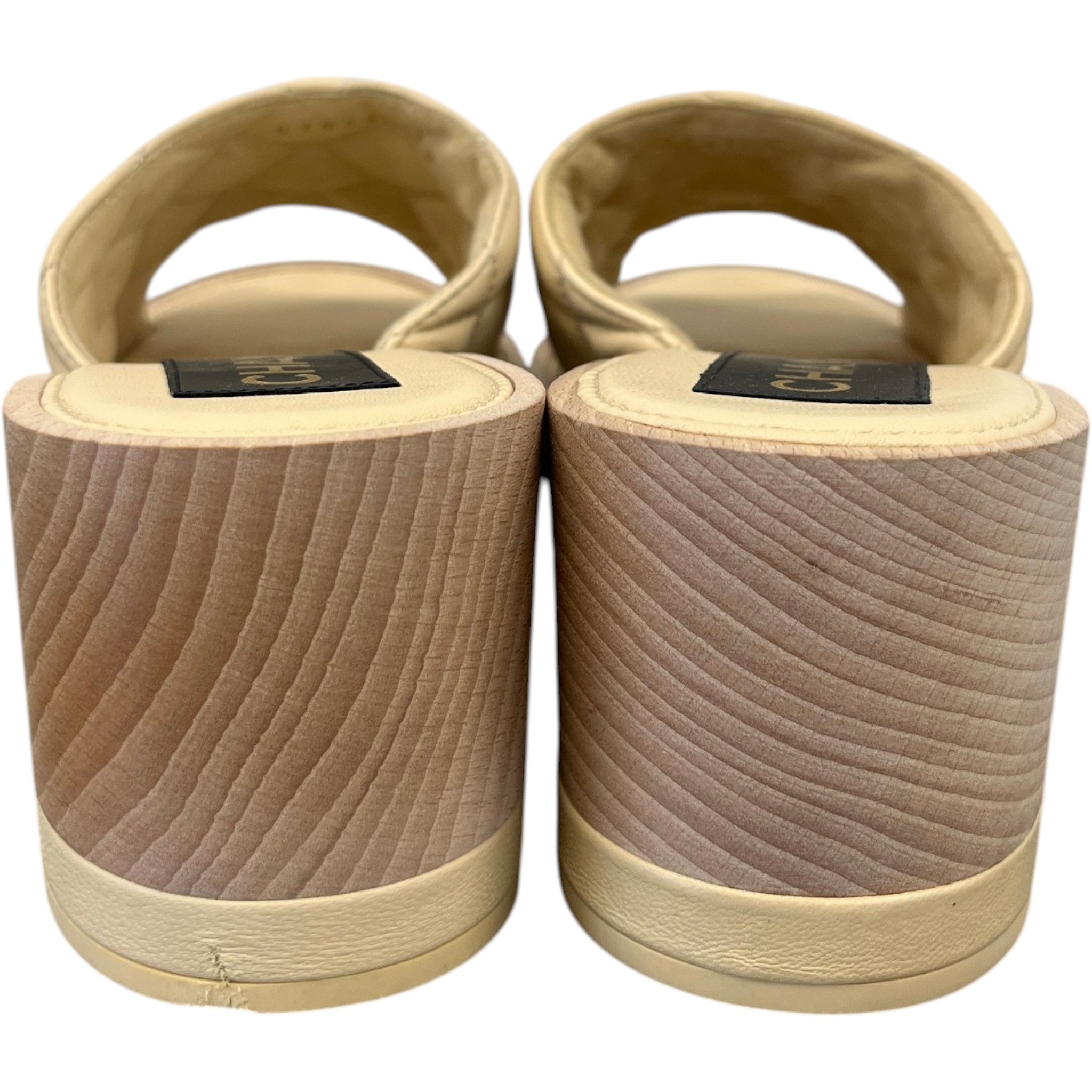 Women's Wedge Mules Tan Size EU 38 / UK 5