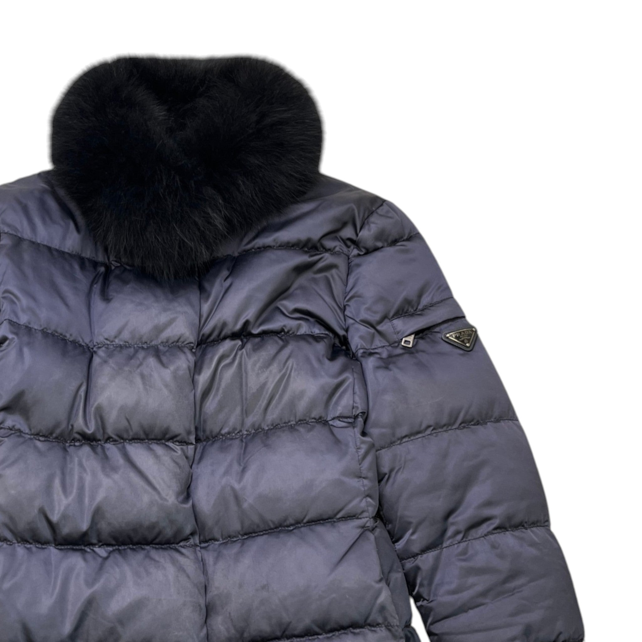 Women's Plaque Logo Down Jacket Navy Size IT 40 / UK 8
