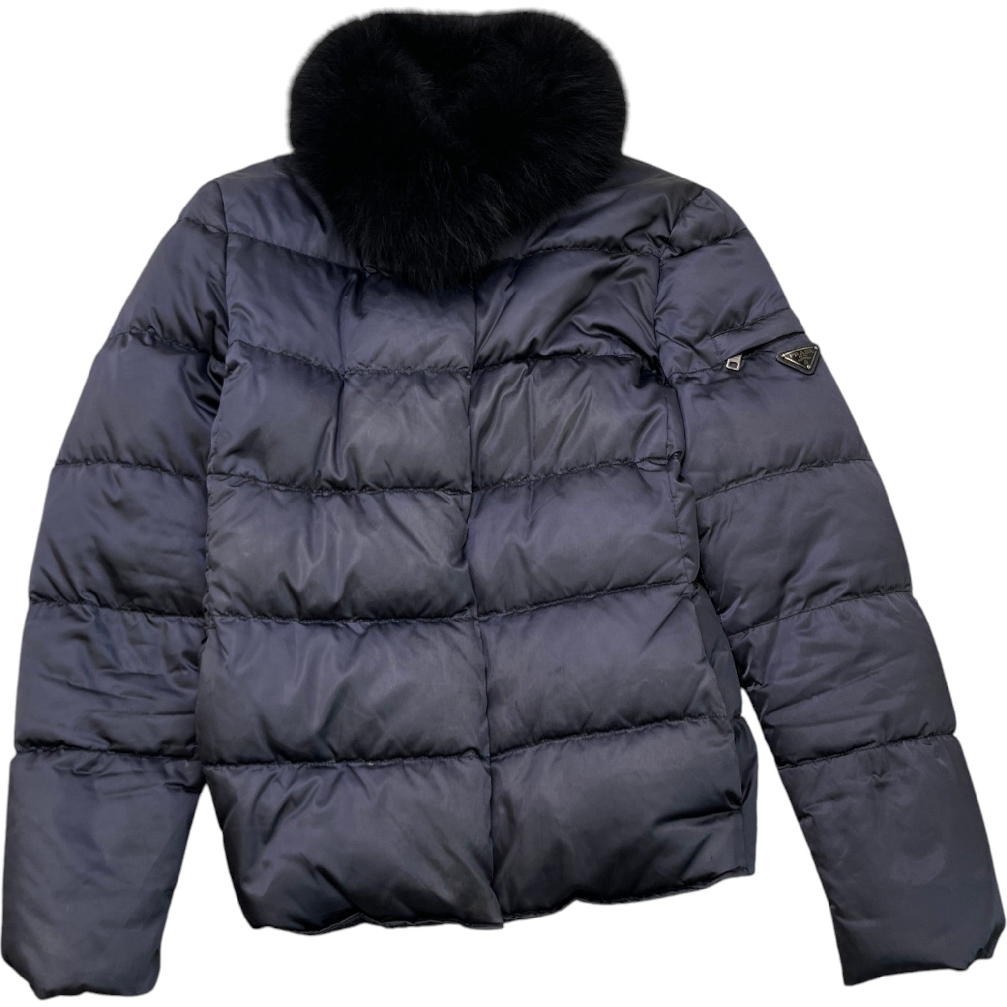 Women's Plaque Logo Down Jacket Navy Size IT 40 / UK 8