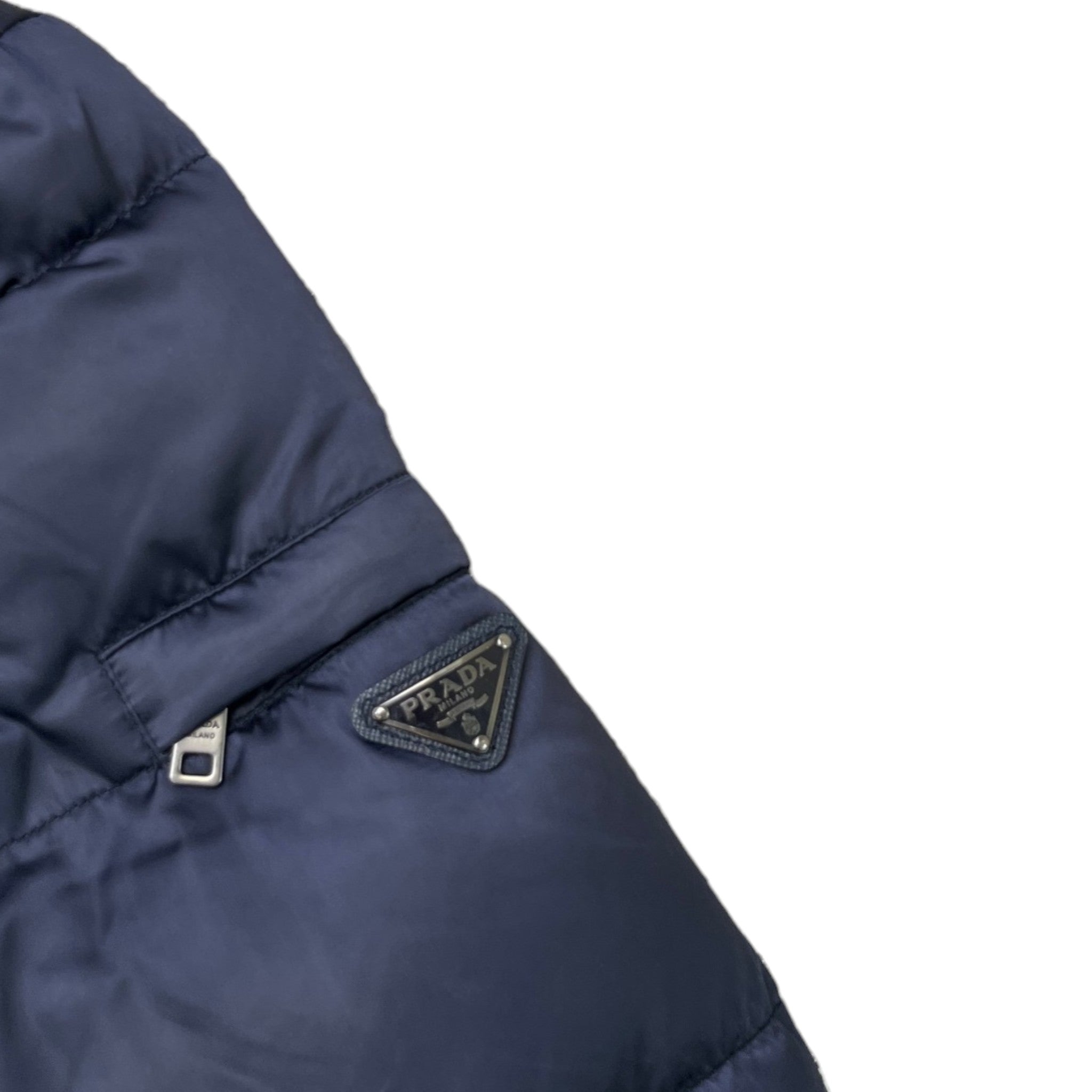Women's Plaque Logo Down Jacket Navy Size IT 40 / UK 8