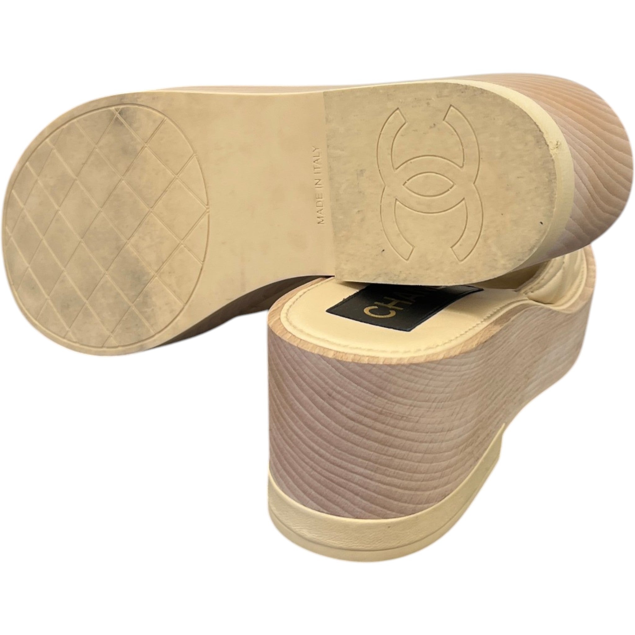 Women's Wedge Mules Tan Size EU 38 / UK 5