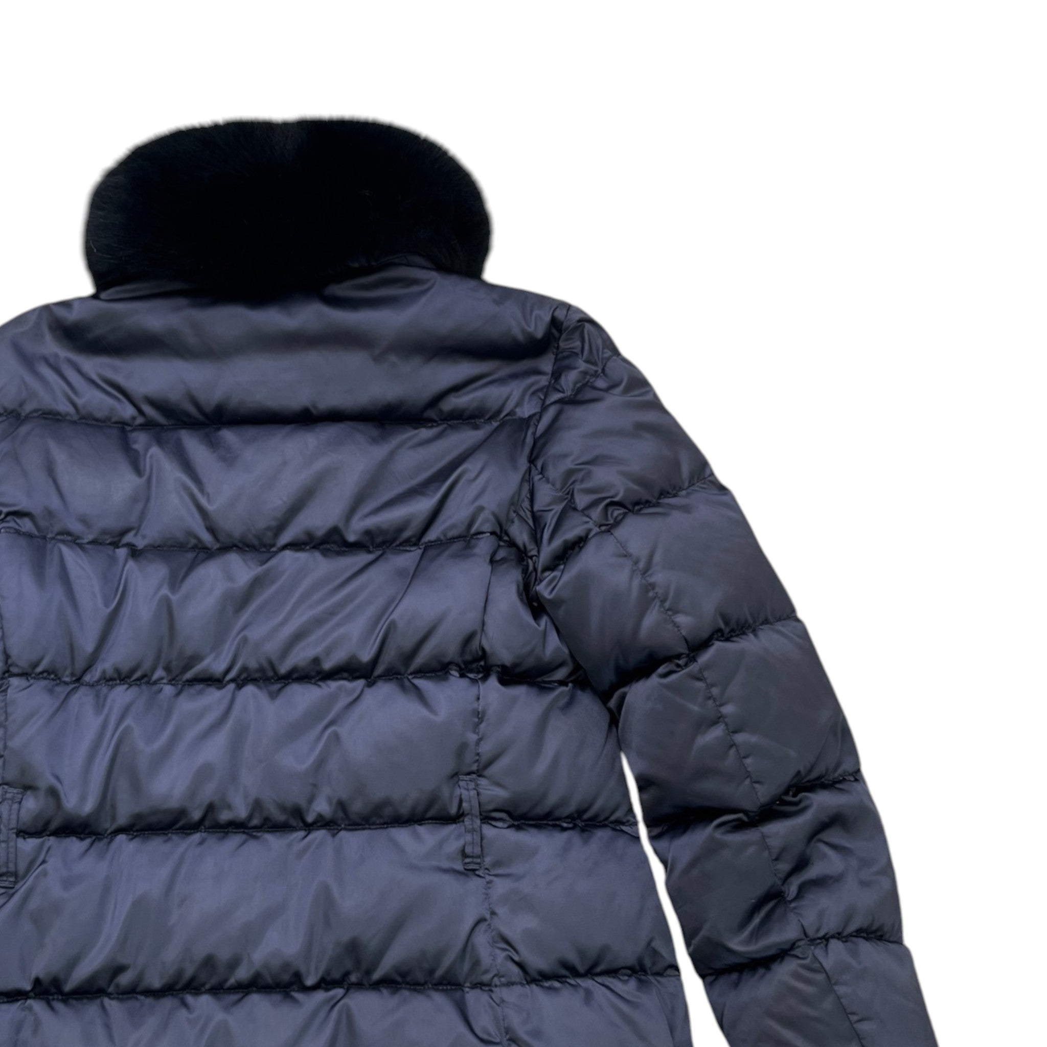 Women's Plaque Logo Down Jacket Navy Size IT 40 / UK 8