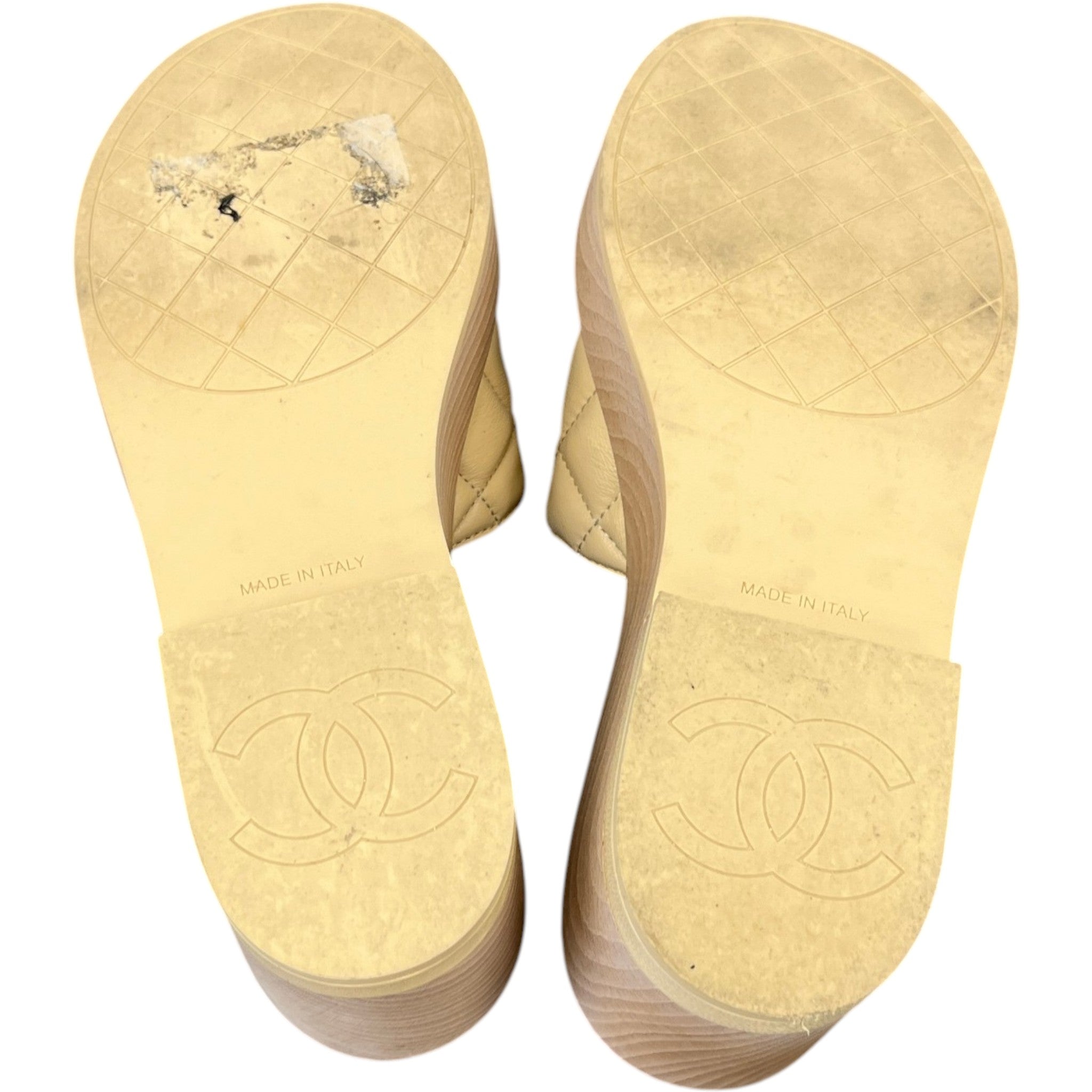 Women's Wedge Mules Tan Size EU 38 / UK 5