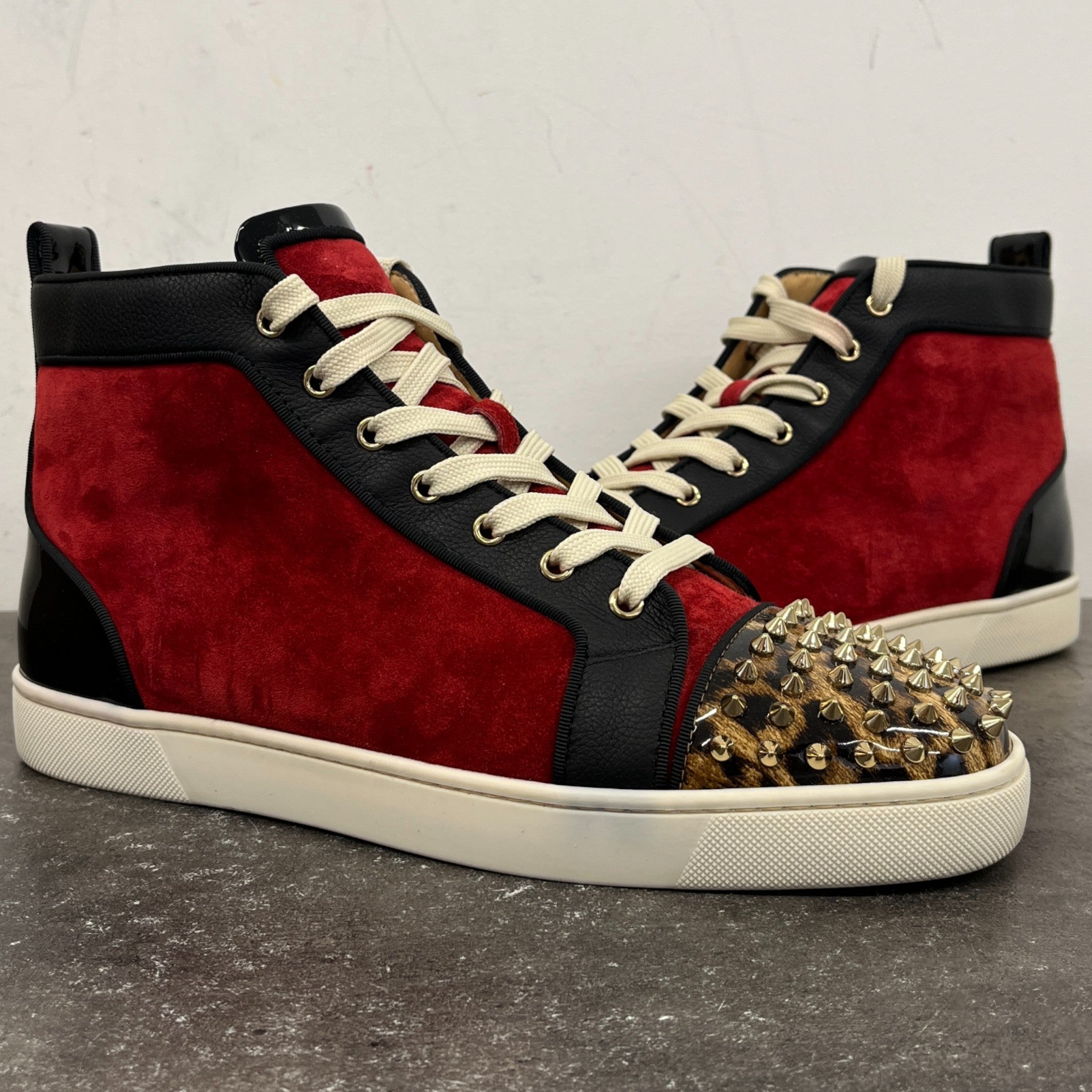Men's Lou Spikes Orlato High Trainers Red Size EU 45 / UK 11