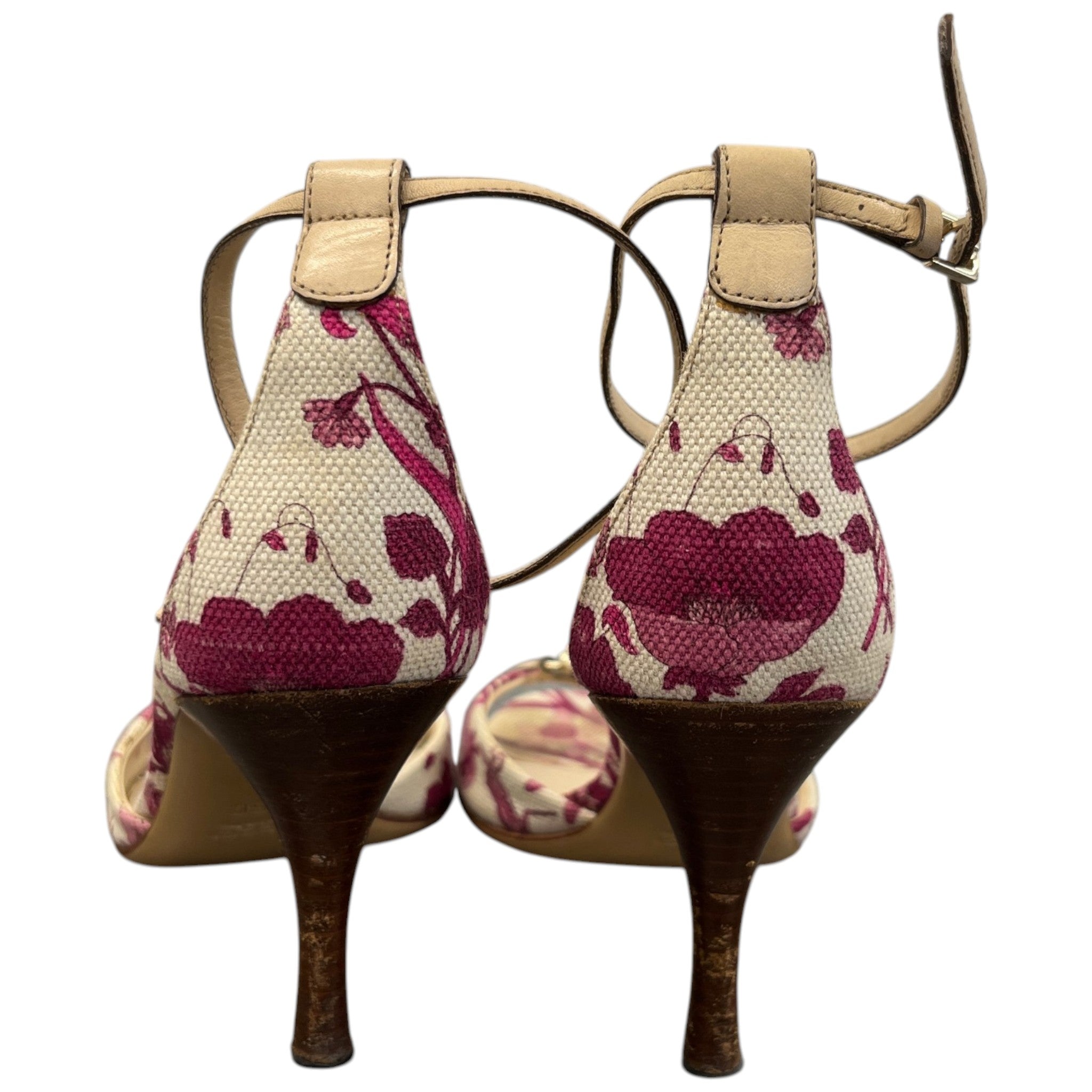 Women's Flora Canvas Bamboo Horsebit Heels Beige Size EU 36 / UK 3