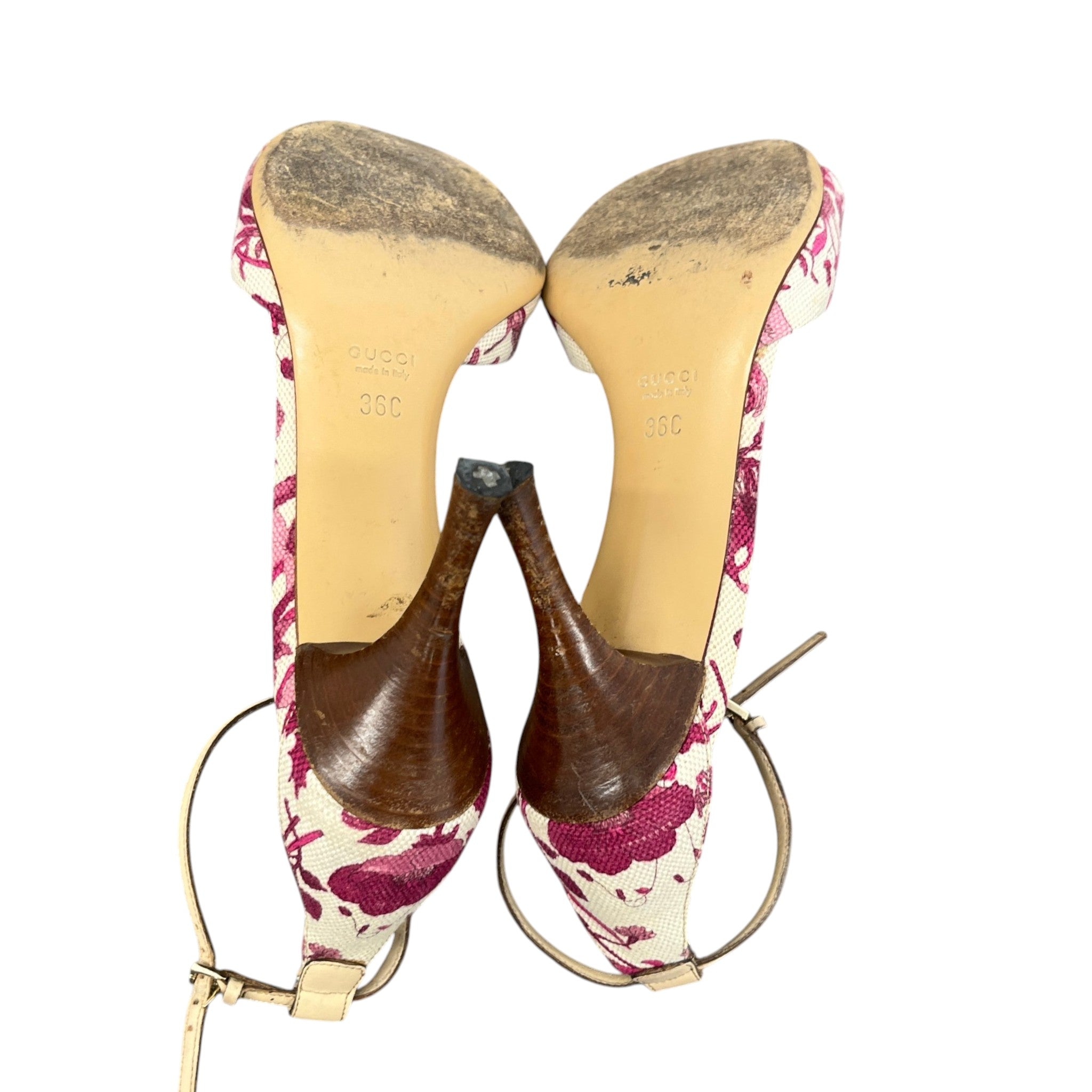 Women's Flora Canvas Bamboo Horsebit Heels Beige Size EU 36 / UK 3