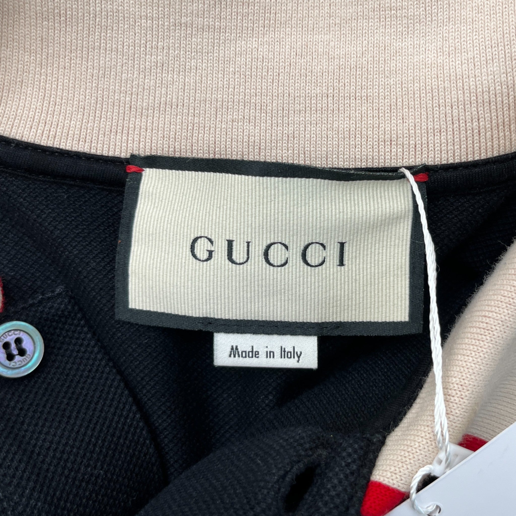 Men's Web Tape Logo Polo Shirt Black Size M