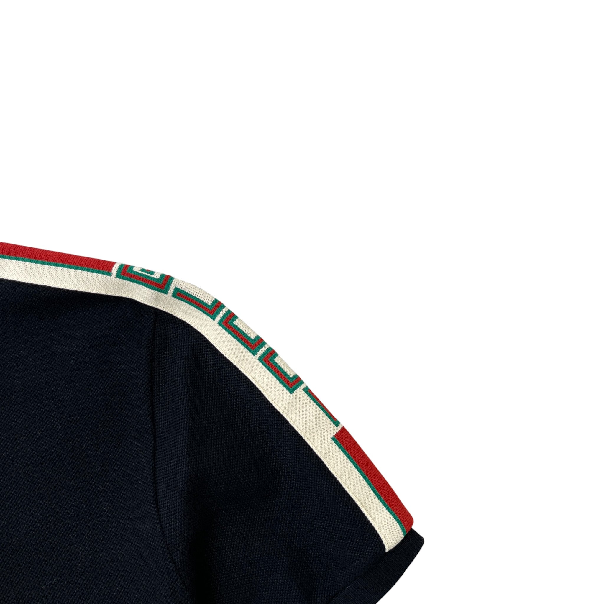 Men's Web Tape Logo Polo Shirt Black Size M