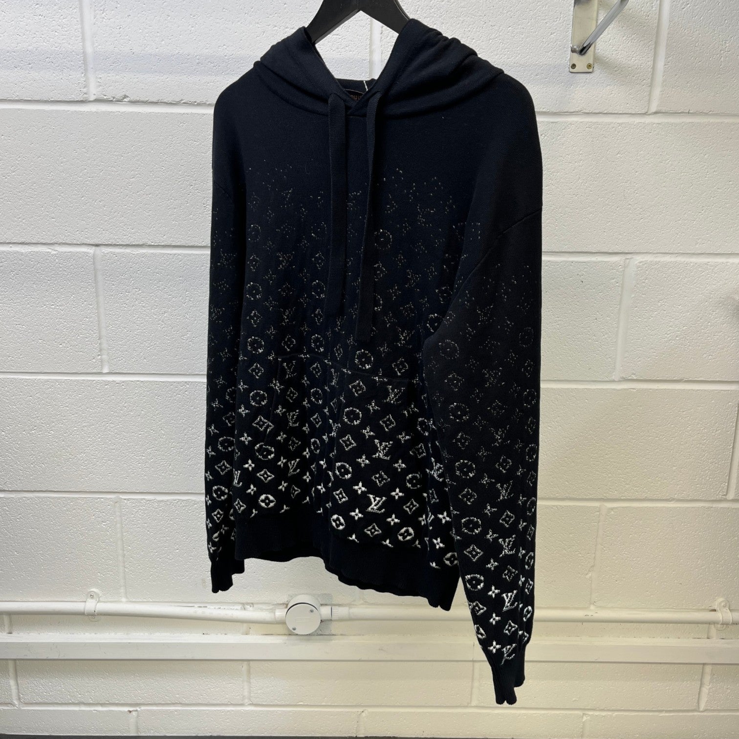 Men's Monogram Gradient Hoodie Black Size M