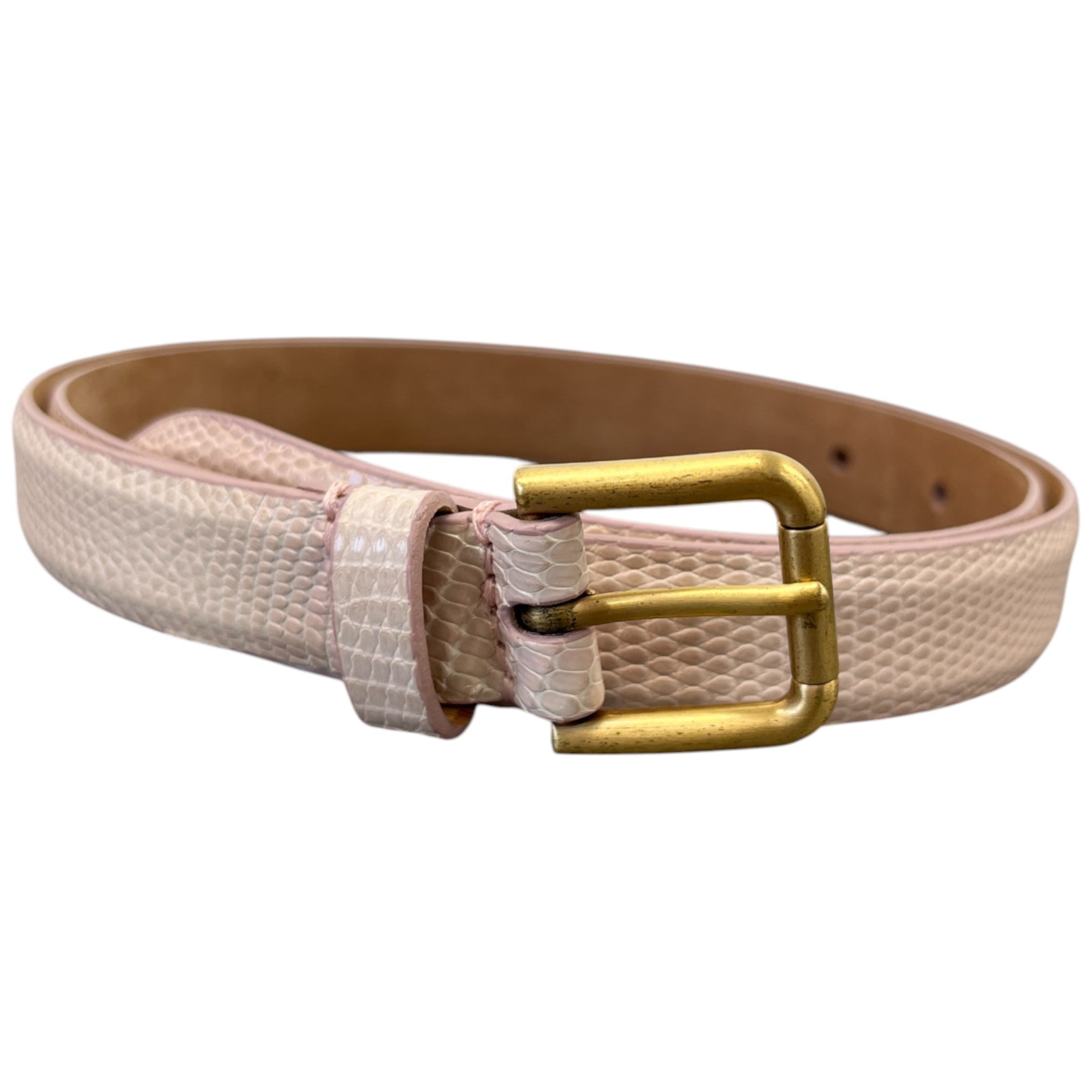 Women's Lizard Skin Thin Belt Pink Size Waist 30"