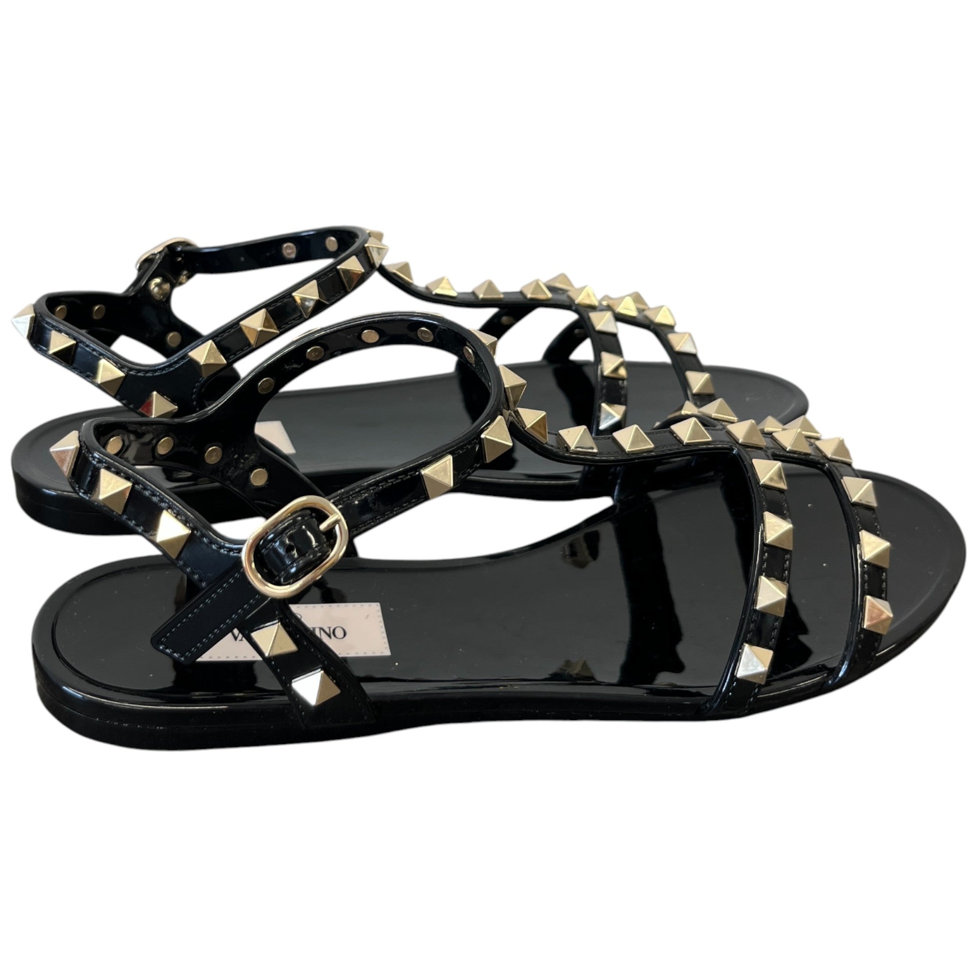 Women's Rockstud Gladiator Rubber Sandals Black Size EU 37 / UK 4