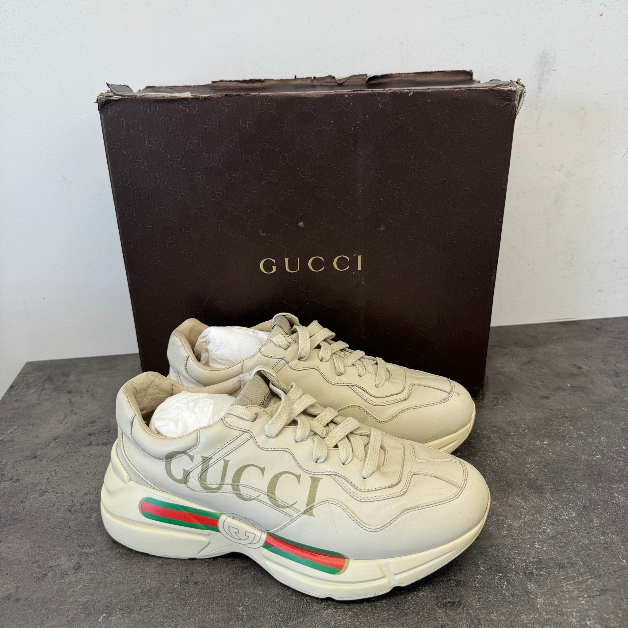 Men's Rhyton Low Trainers Beige Size EU 43 / UK 9