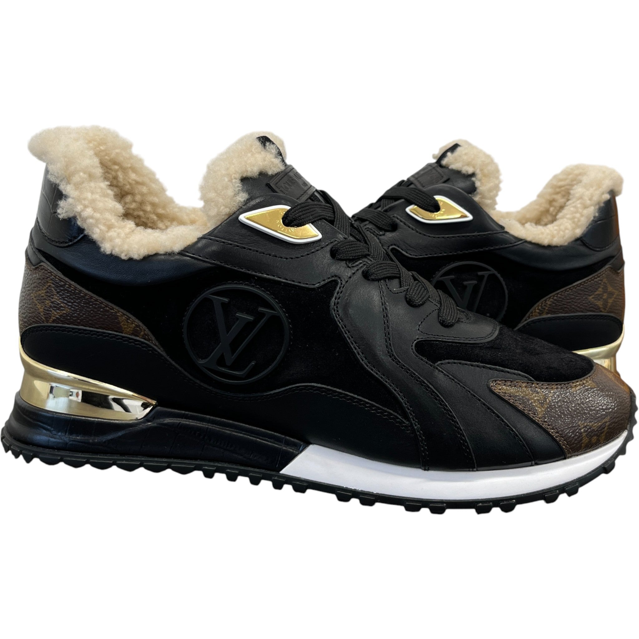 Women's Run Away Fur Low Trainers Brown Size EU 42 / UK 9