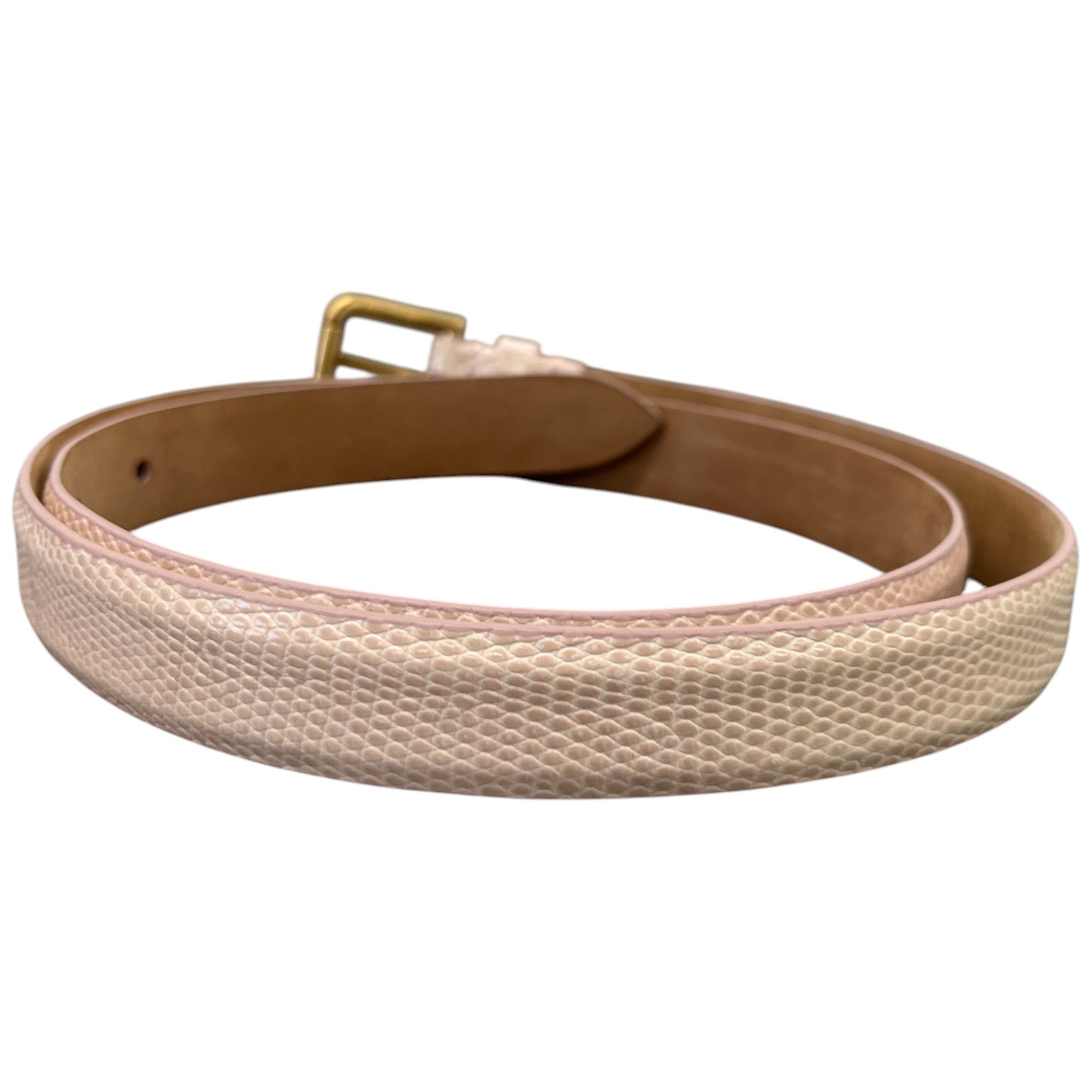 Women's Lizard Skin Thin Belt Pink Size Waist 30"