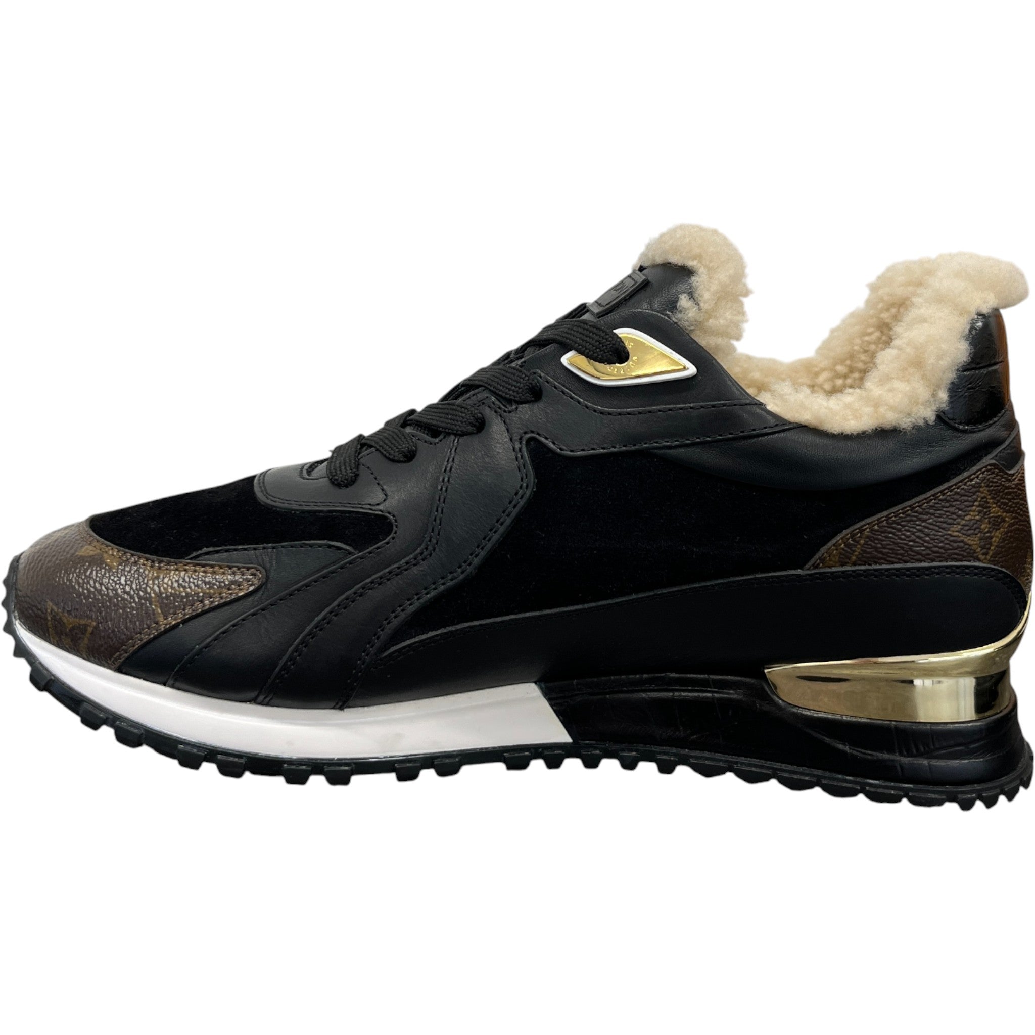 Women's Run Away Fur Low Trainers Brown Size EU 42 / UK 9