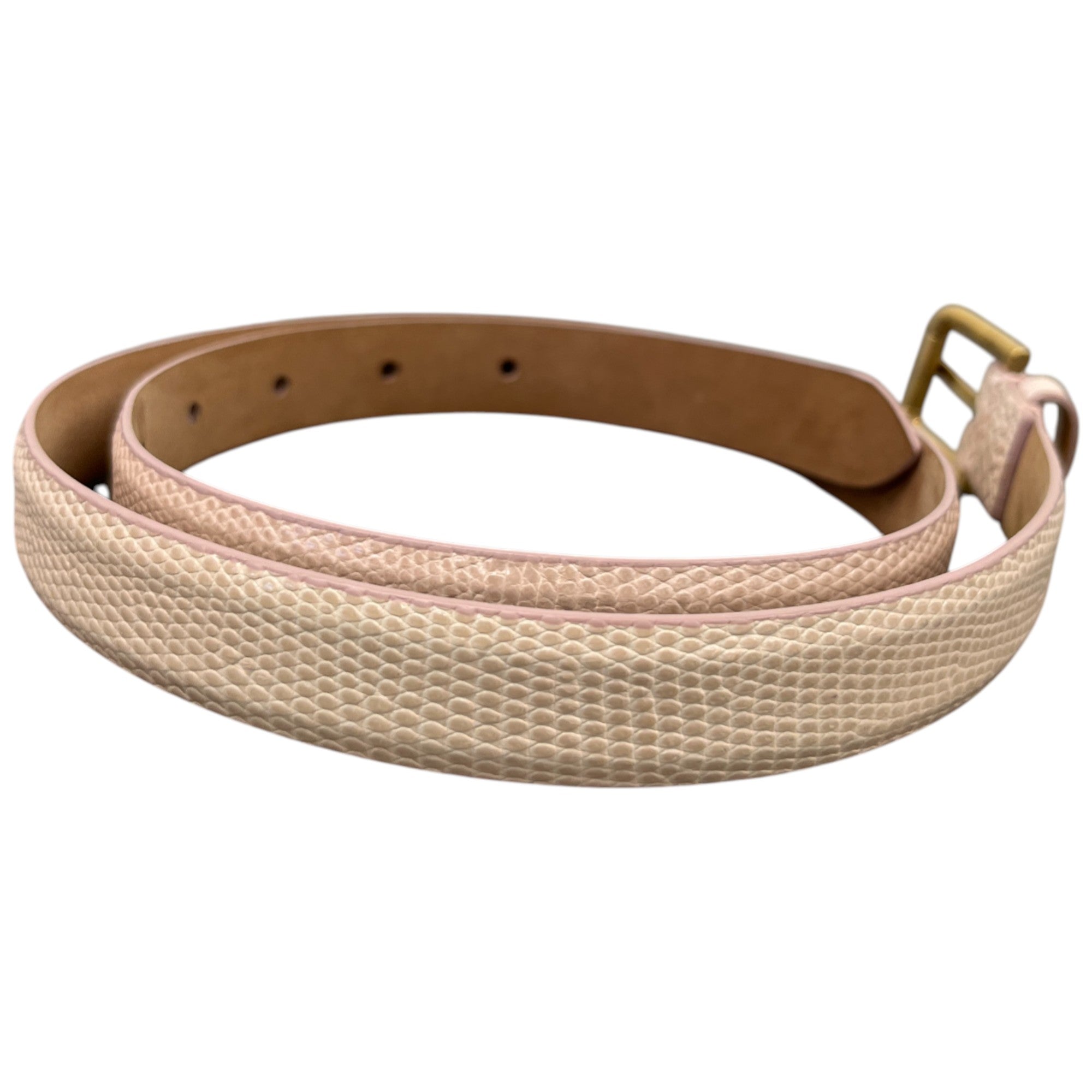 Women's Lizard Skin Thin Belt Pink Size Waist 30"