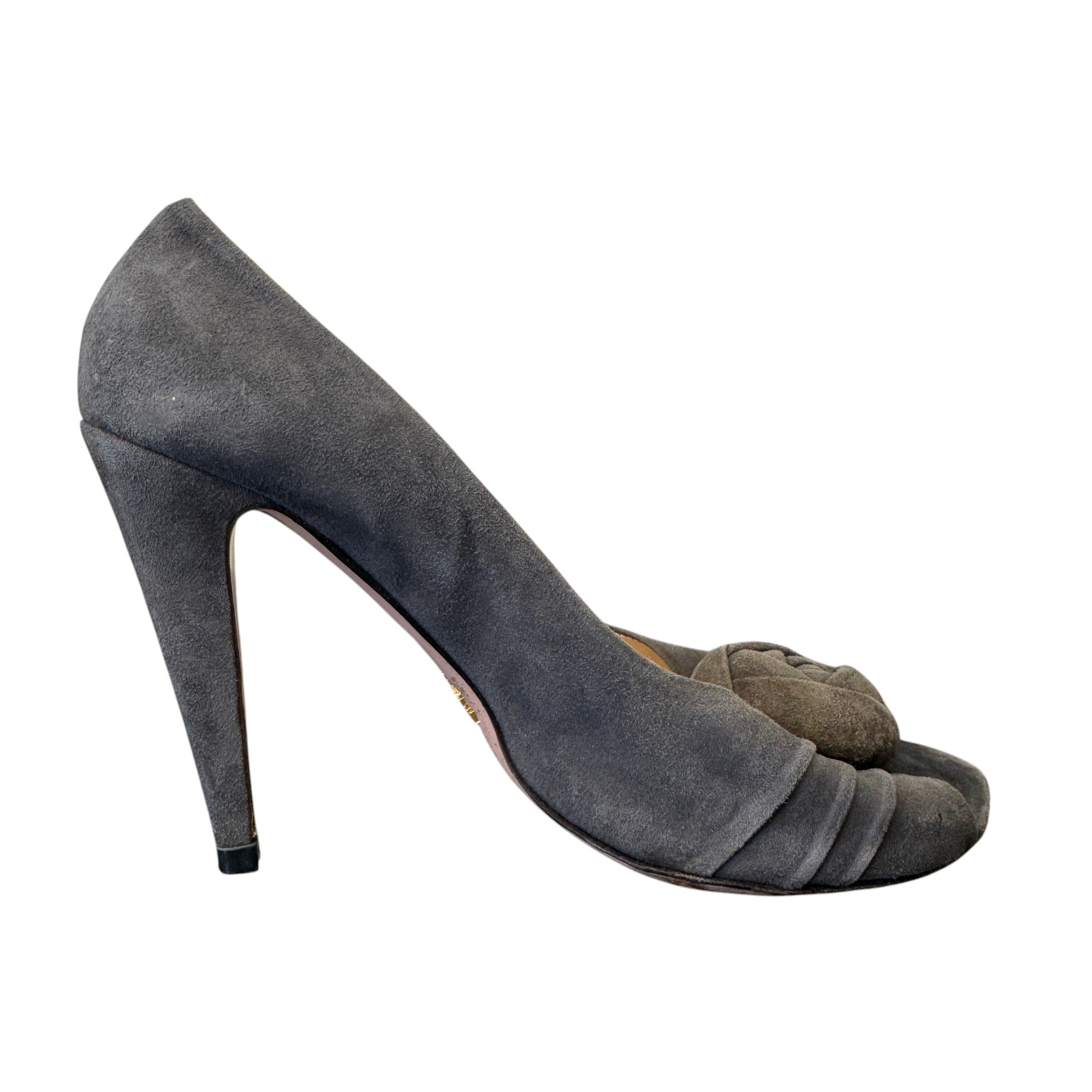 Women's Peep Toe Rose Heels Grey Size EU 40 / UK 7