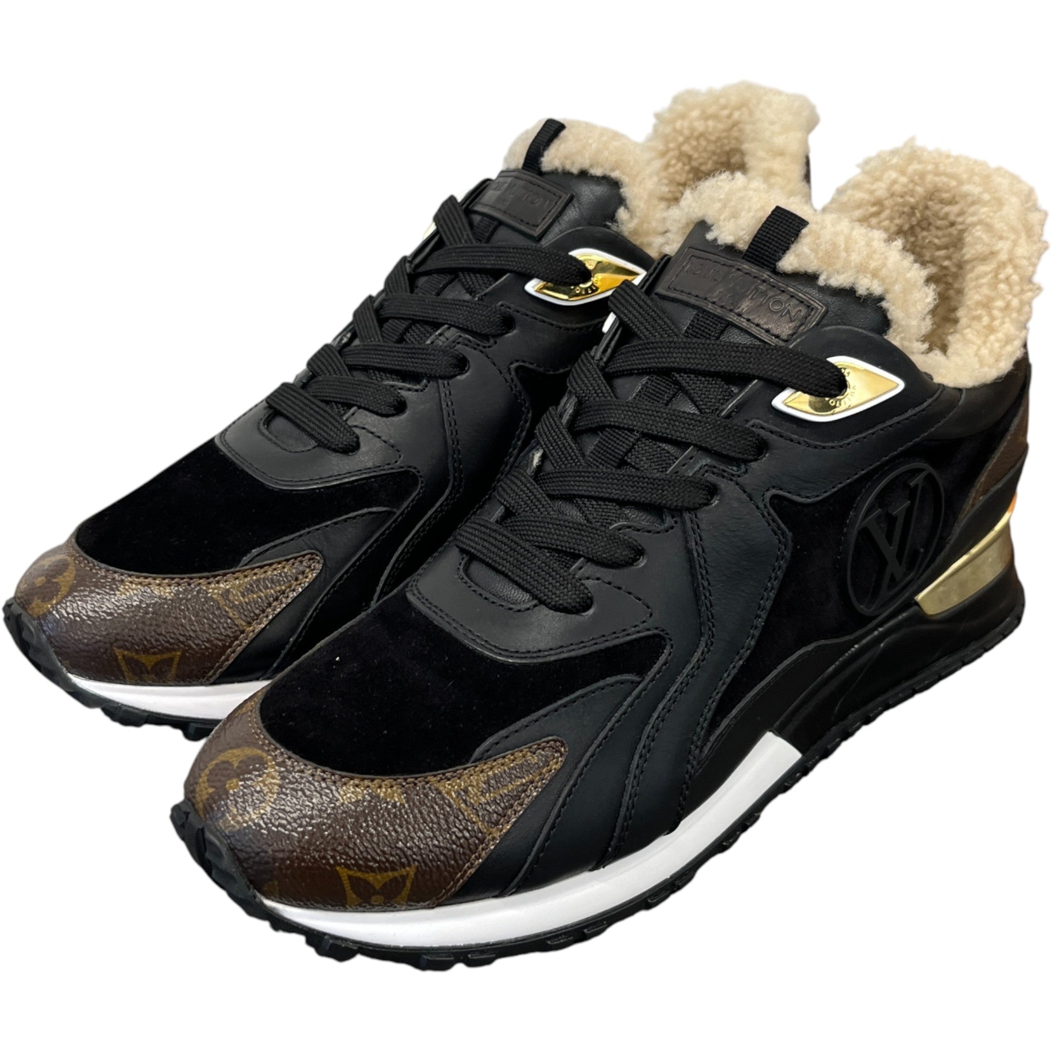 Women's Run Away Fur Low Trainers Brown Size EU 42 / UK 9