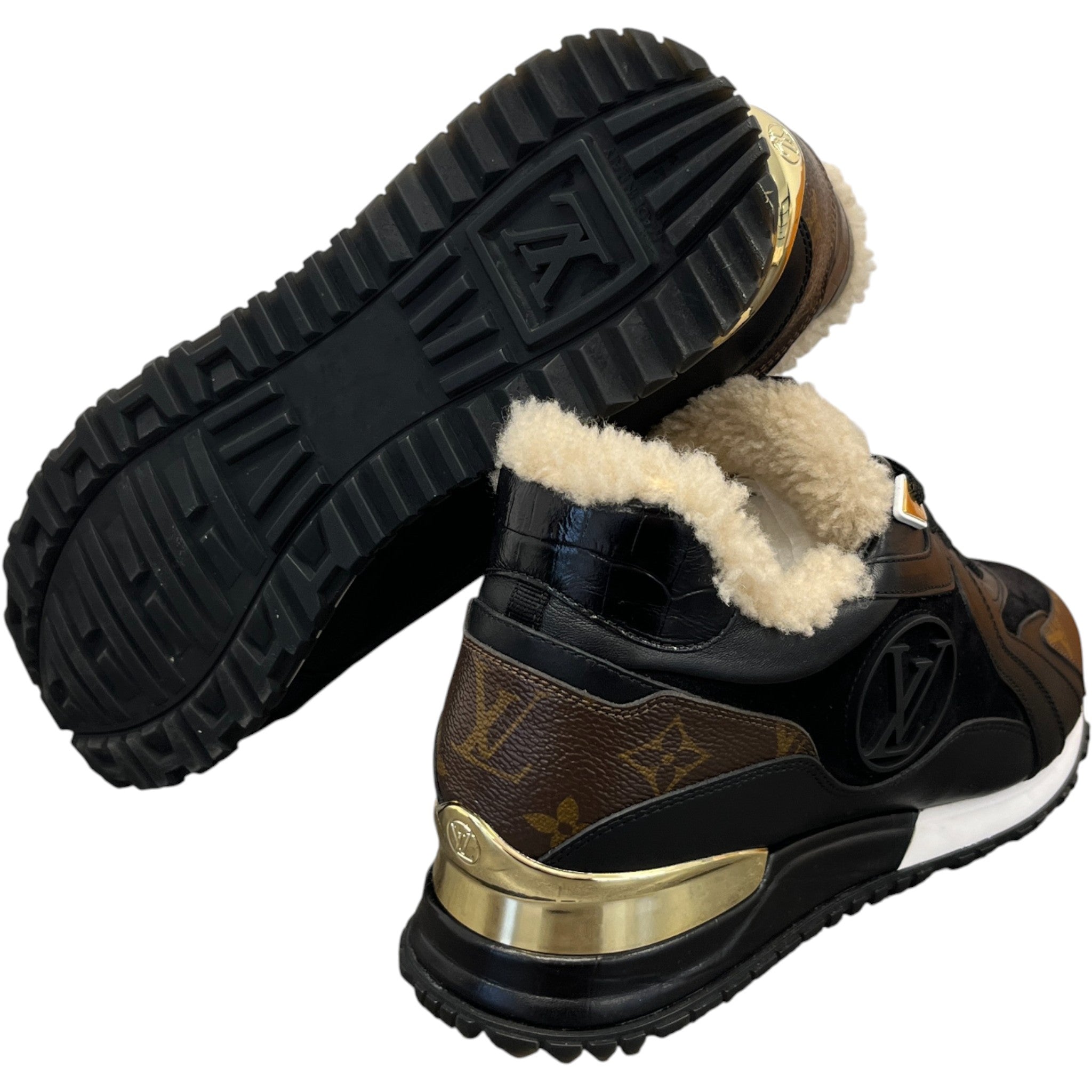 Women's Run Away Fur Low Trainers Brown Size EU 42 / UK 9