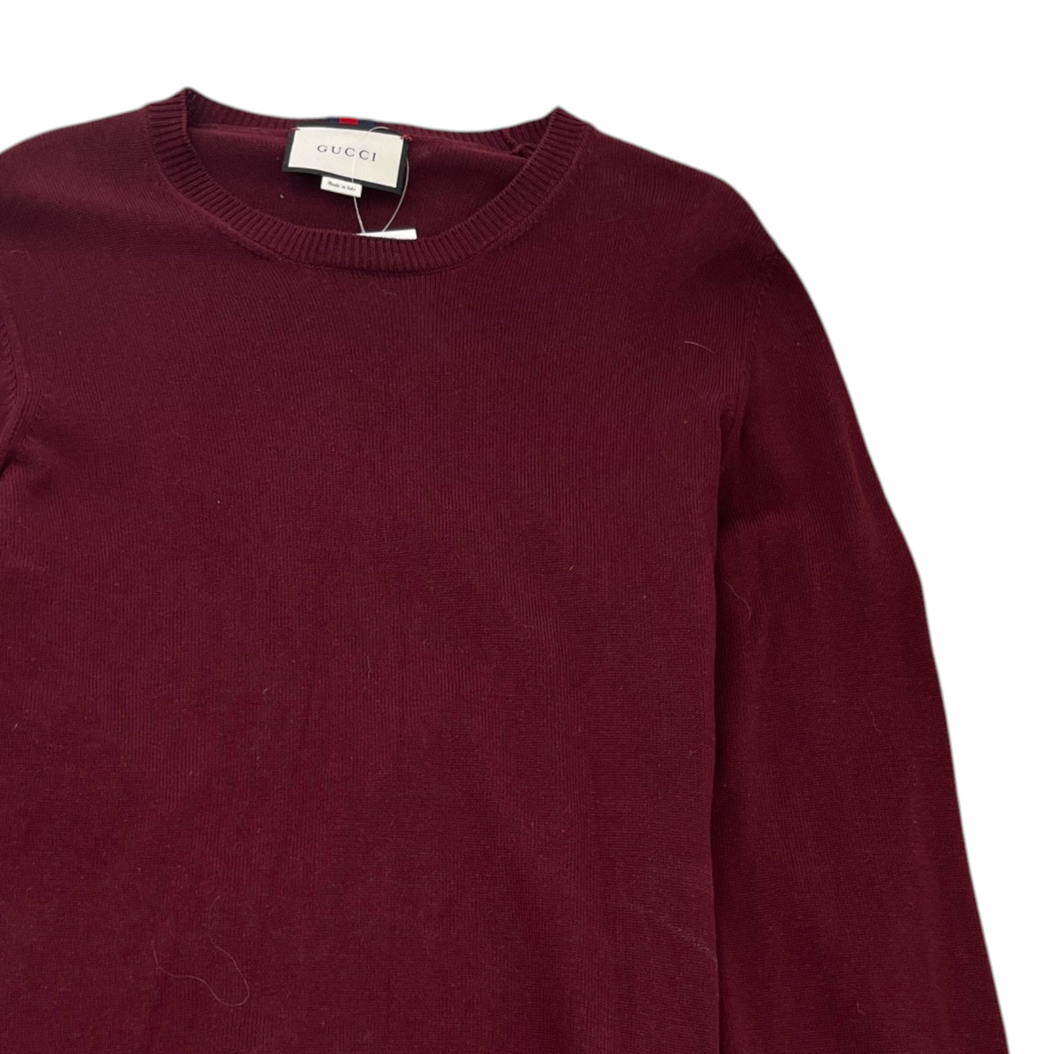 Men's Web Knit Jumper Burgundy Size XXL