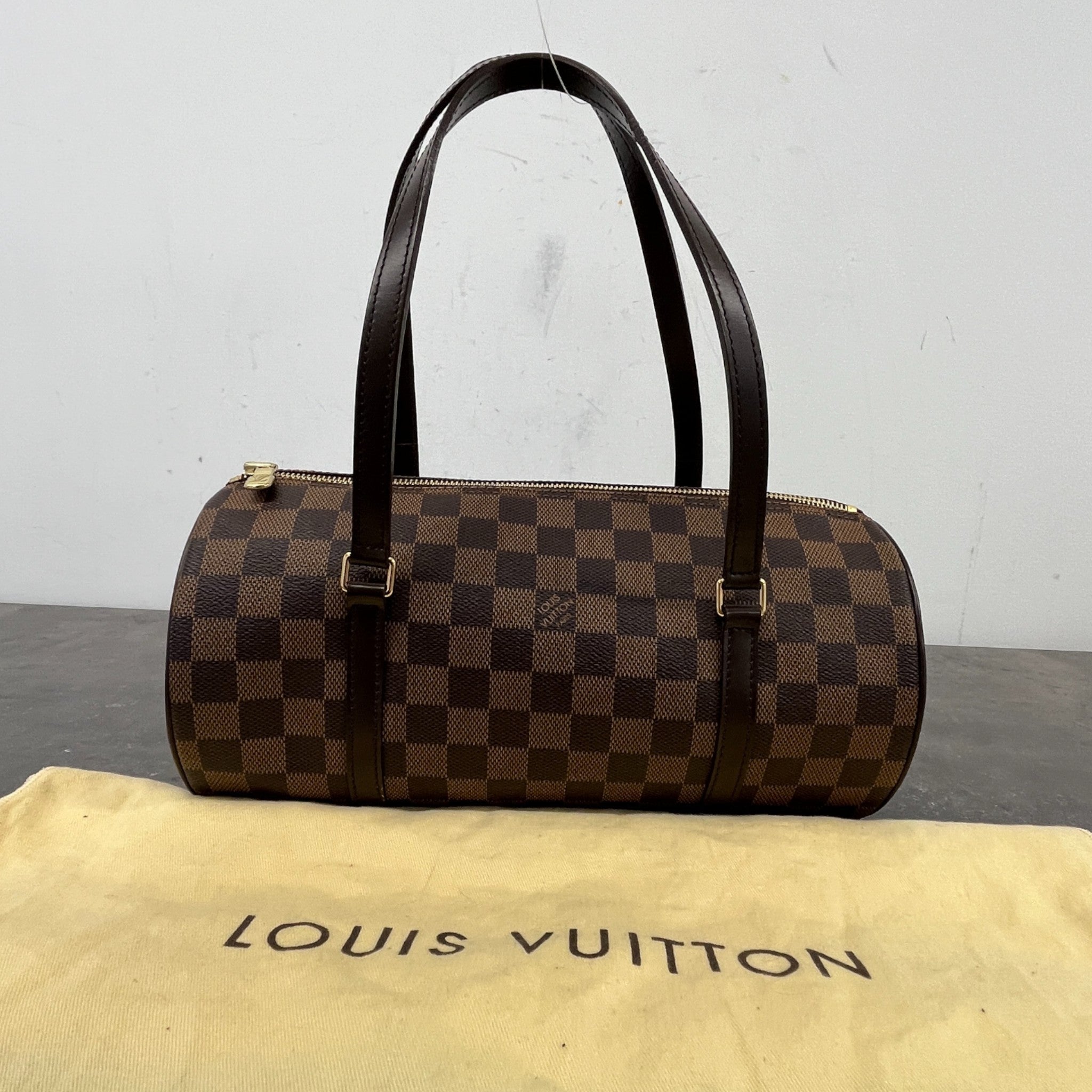 Women's Damier Ebene Papillon 30 Handbag Brown