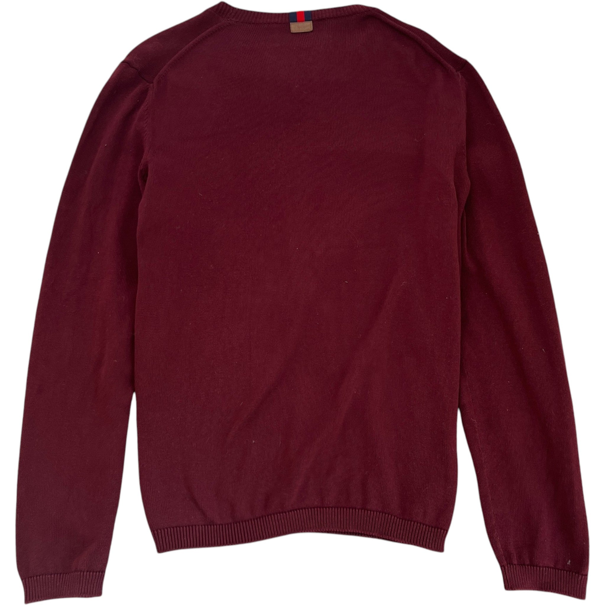 Men's Web Knit Jumper Burgundy Size XXL