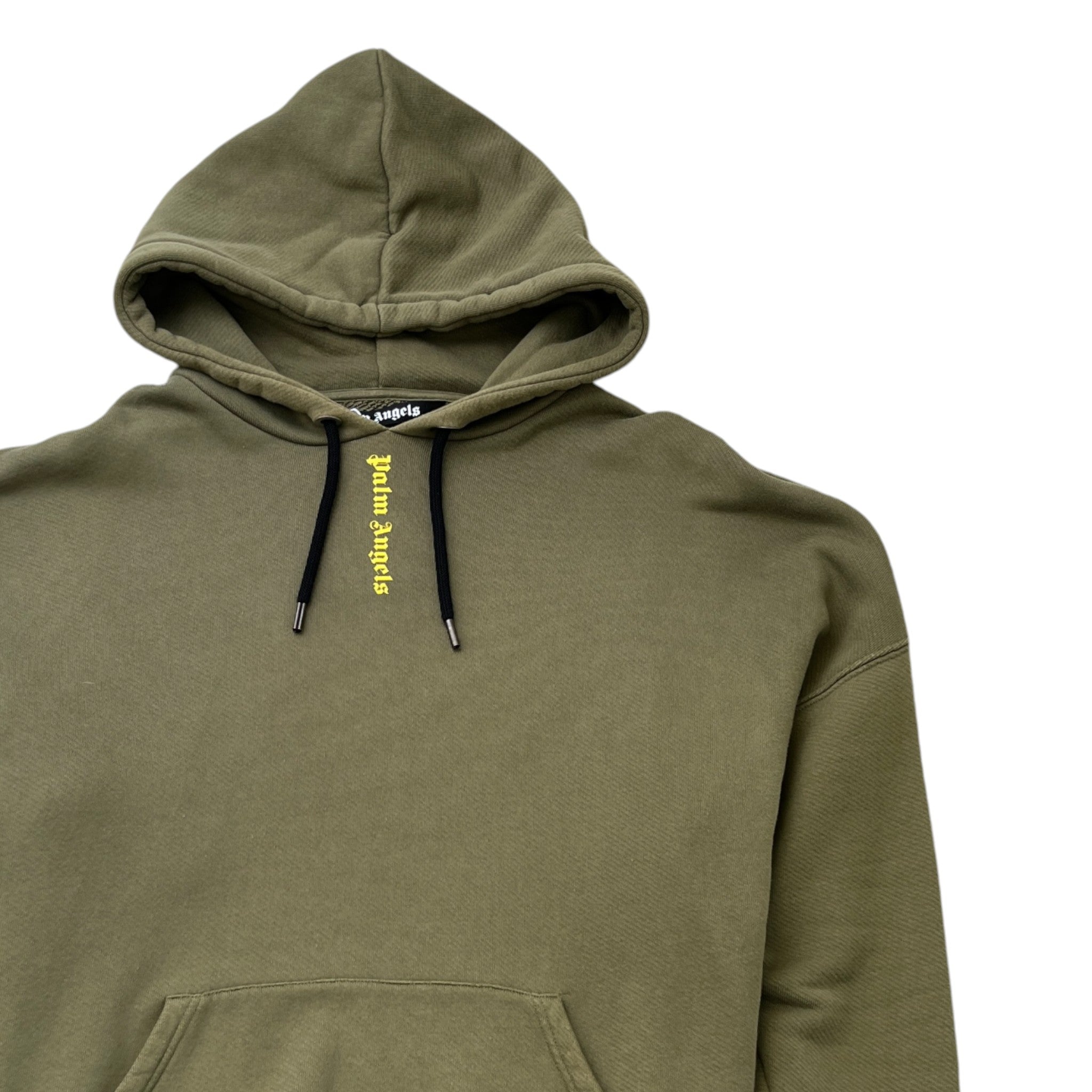 Men's Logo Print Hoodie Green Size L