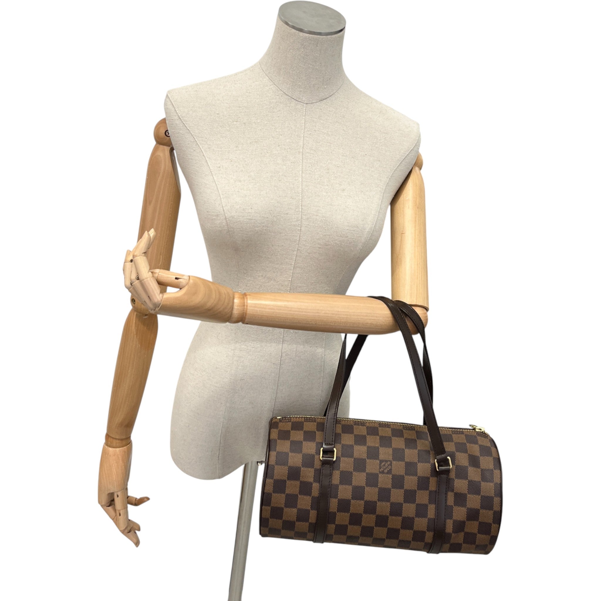 Women's Damier Ebene Papillon 30 Handbag Brown