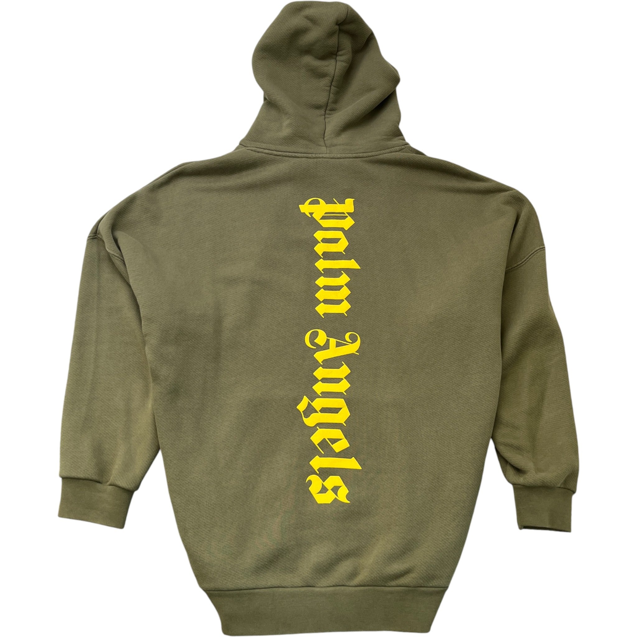 Men's Logo Print Hoodie Green Size L