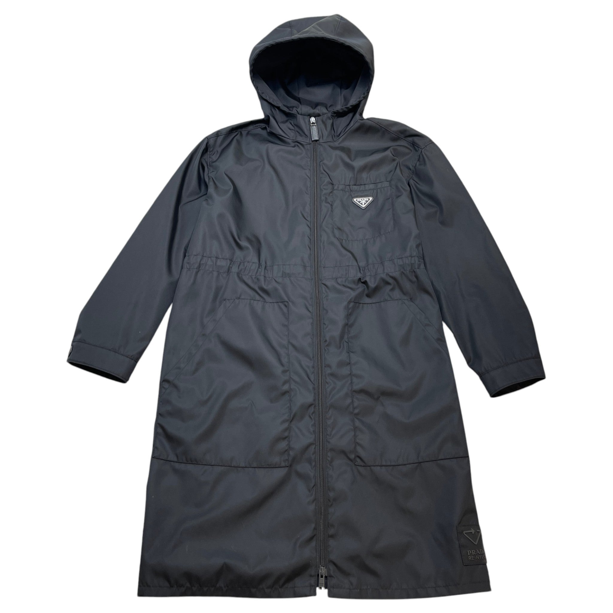 Women's Plaque Logo Raincoat Jacket Black Size IT 40 / UK 8