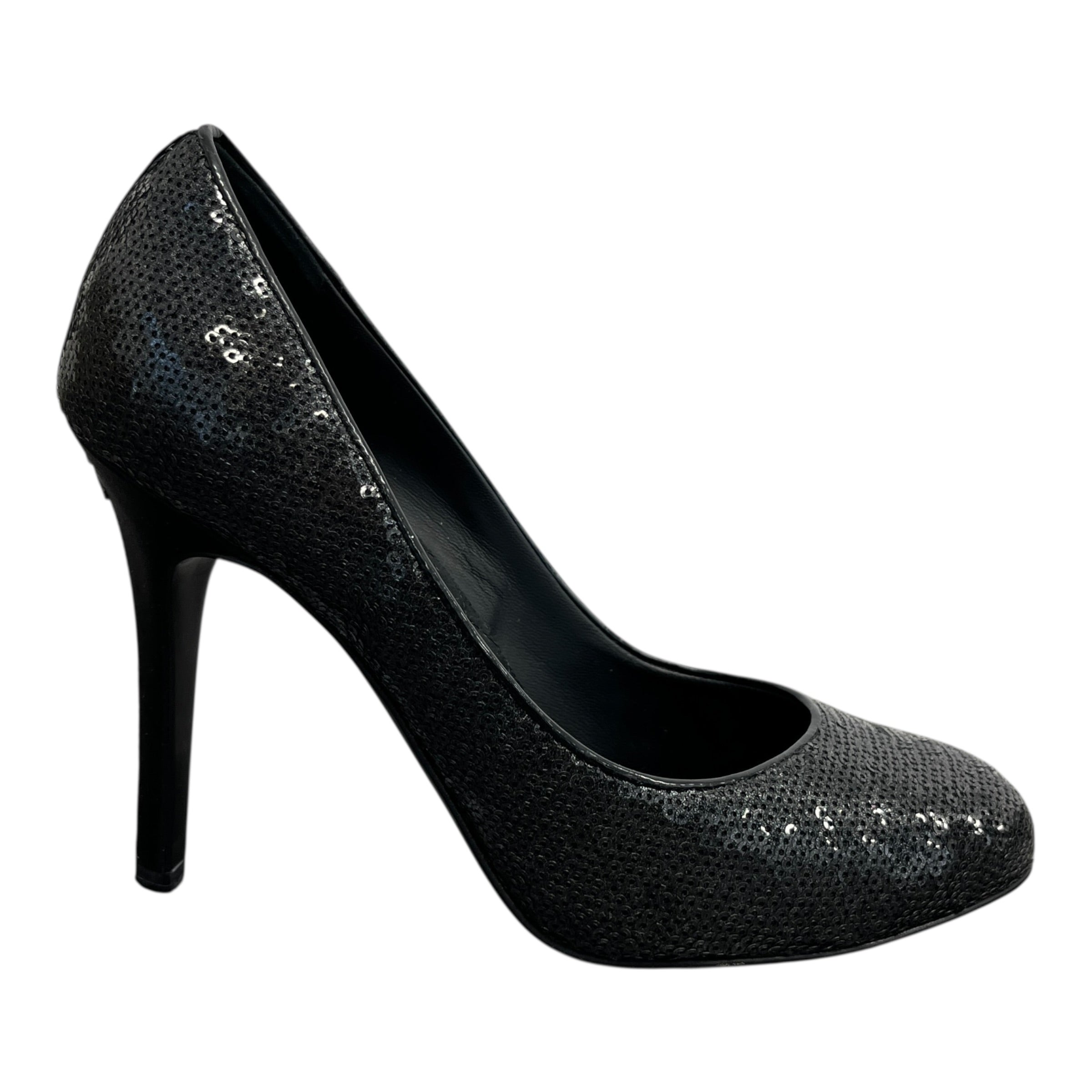Women's Cc Logo Sequinned Heels Black Size EU 38 / UK 5