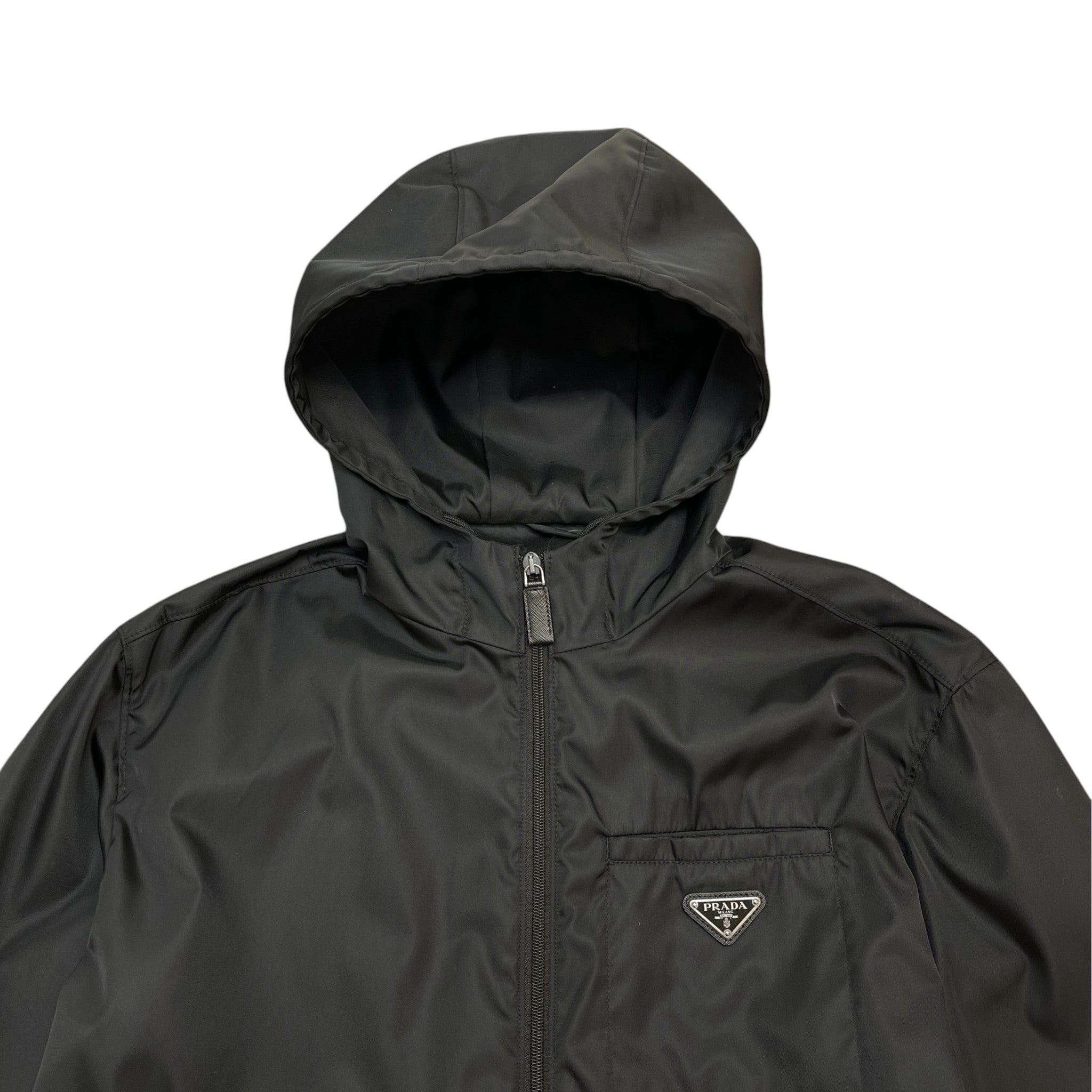 Women's Plaque Logo Raincoat Jacket Black Size IT 40 / UK 8