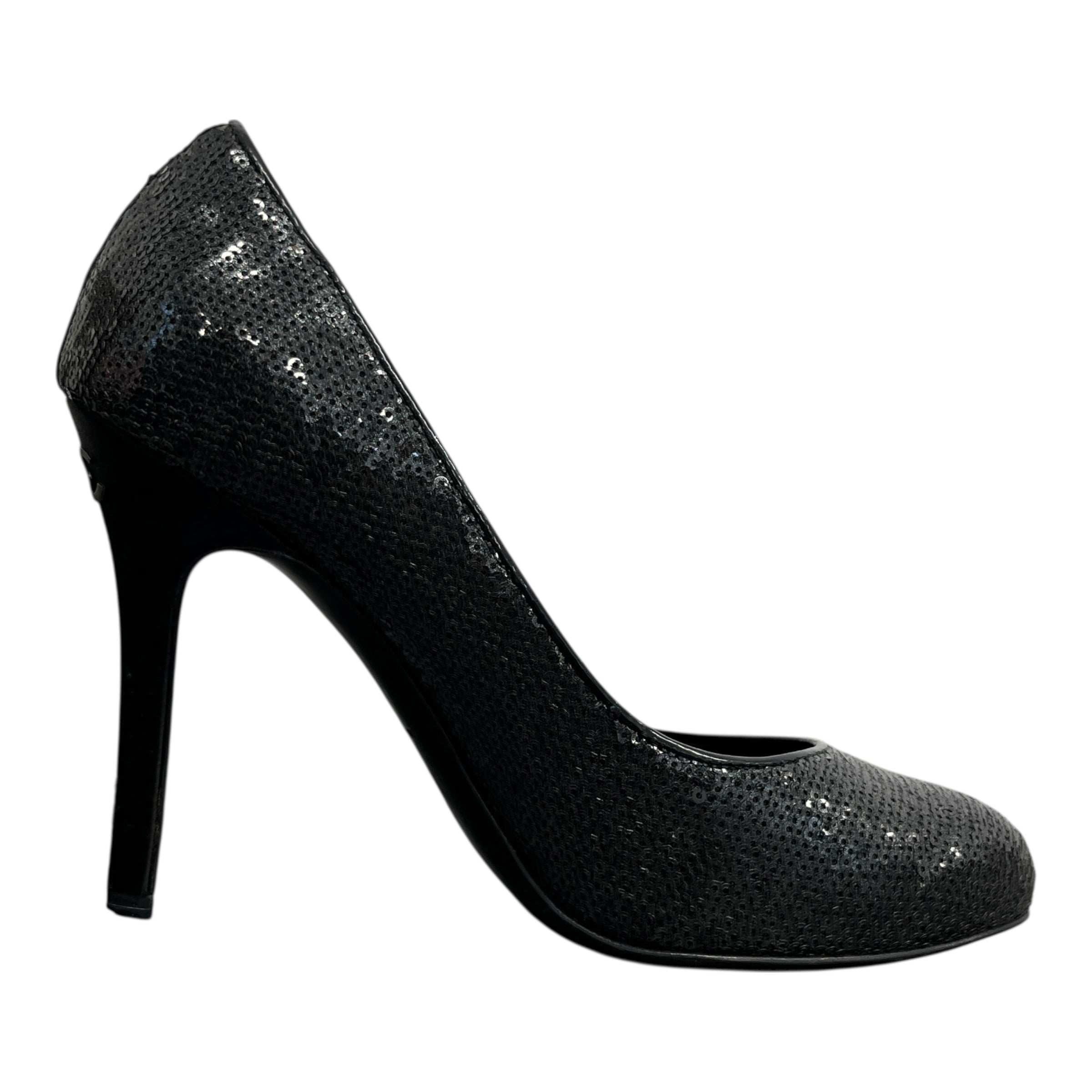 Women's Cc Logo Sequinned Heels Black Size EU 38 / UK 5