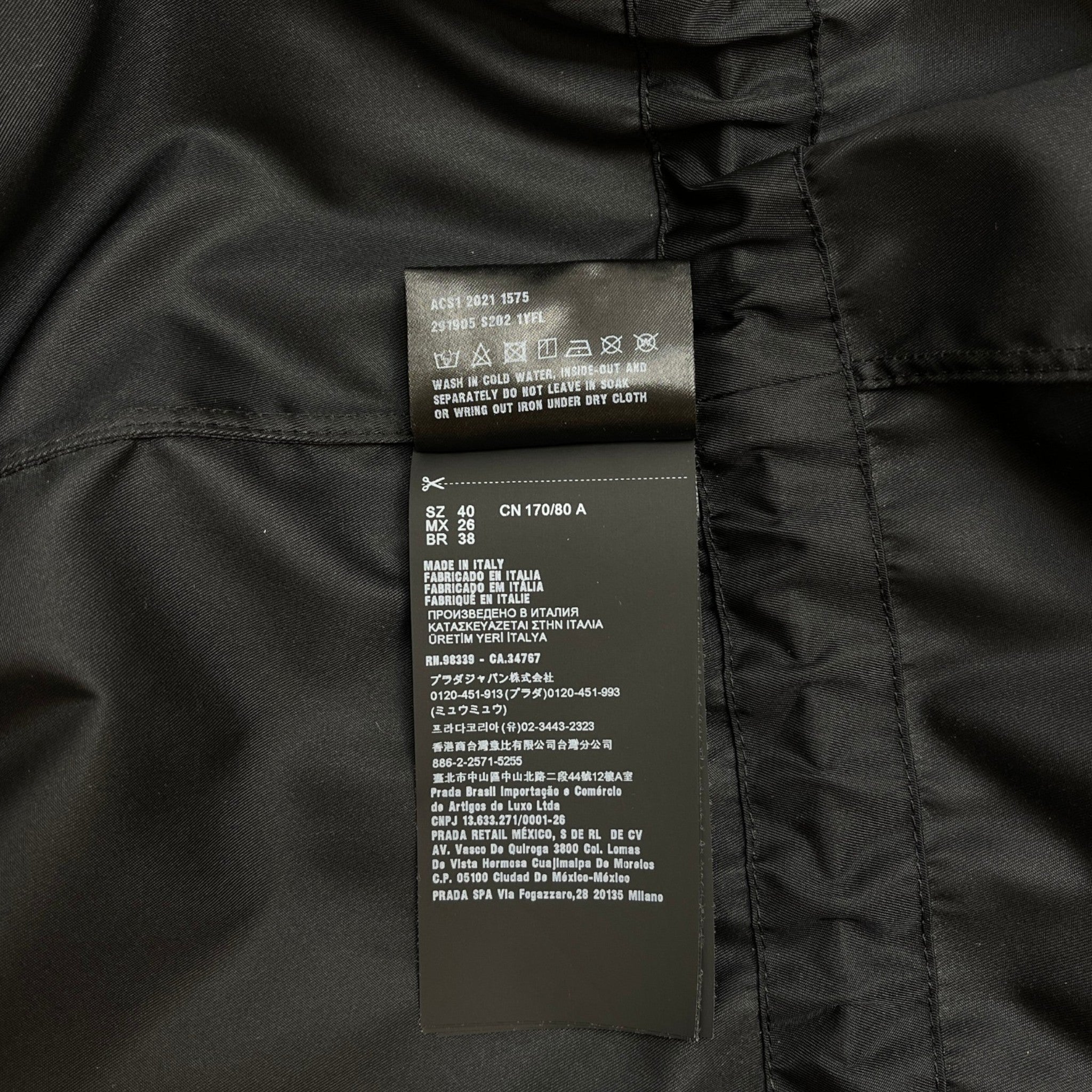 Women's Plaque Logo Raincoat Jacket Black Size IT 40 / UK 8